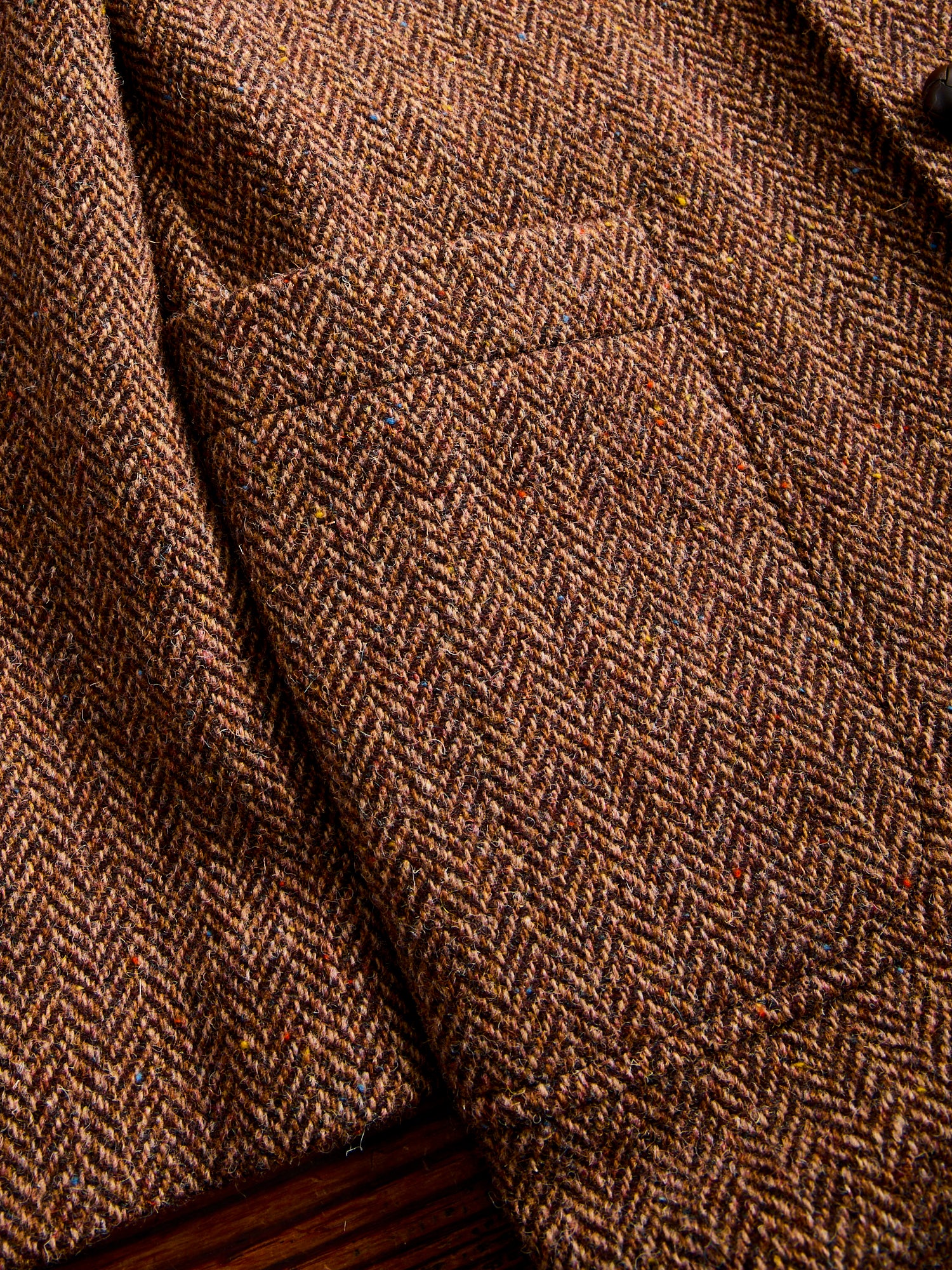 3B Comfort Harris Tweed Jacket in Lt Brown Herringbone - Image 7