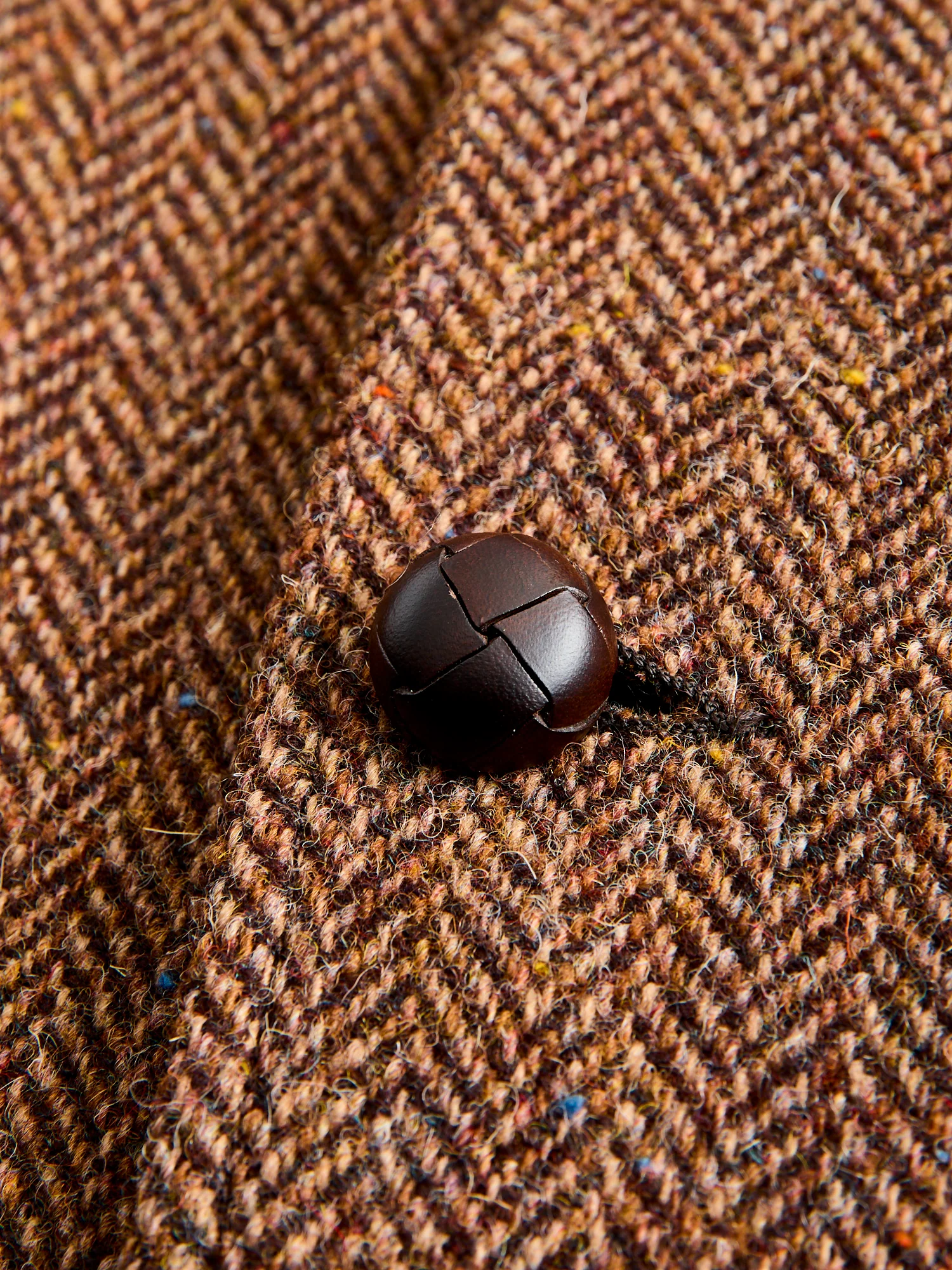 3B Comfort Harris Tweed Jacket in Lt Brown Herringbone - Image 8