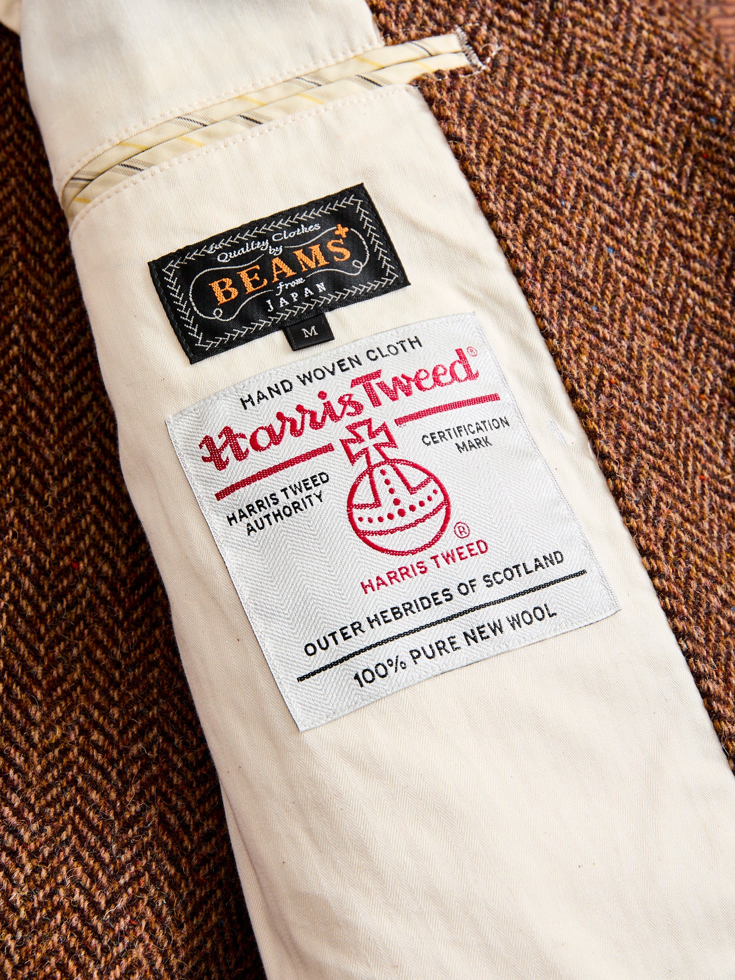 3B Comfort Harris Tweed Jacket in Lt Brown Herringbone - Image 9