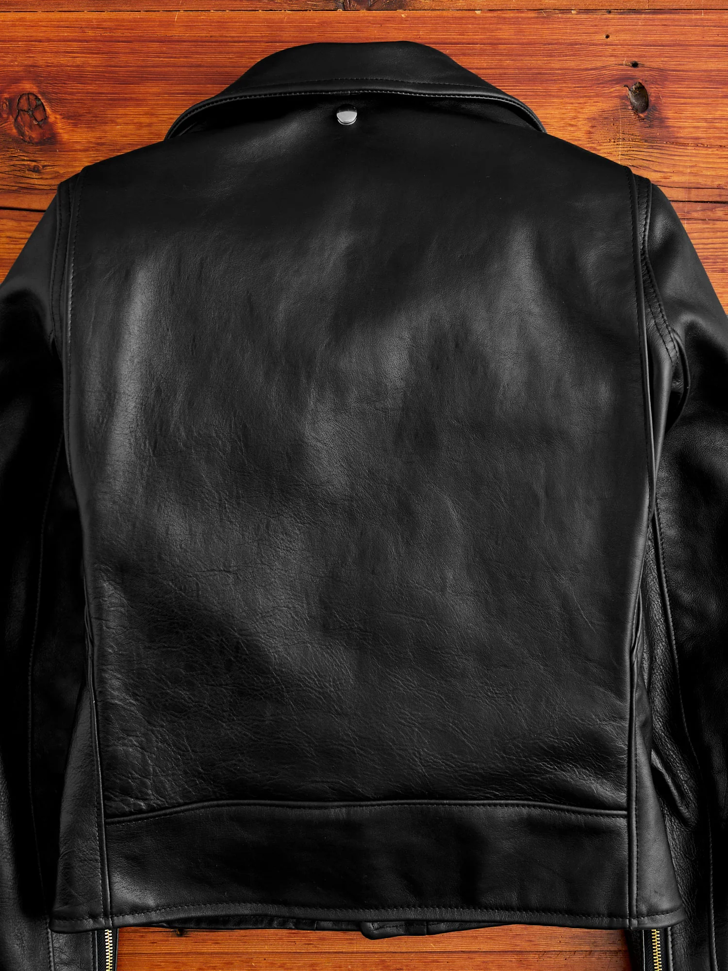 "3sixteen x Schott NYC" 20th Anniversary Horsehide Perfecto Leather Jacket in Black - Image 15