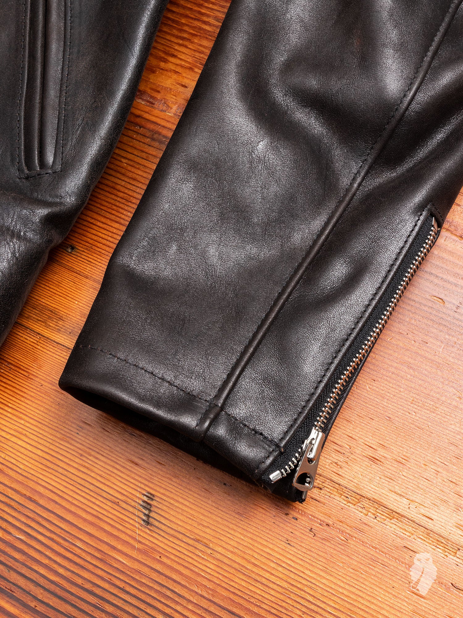 "3sixteen x Schott NYC" Perfecto Leather Jacket in Black - Image 7