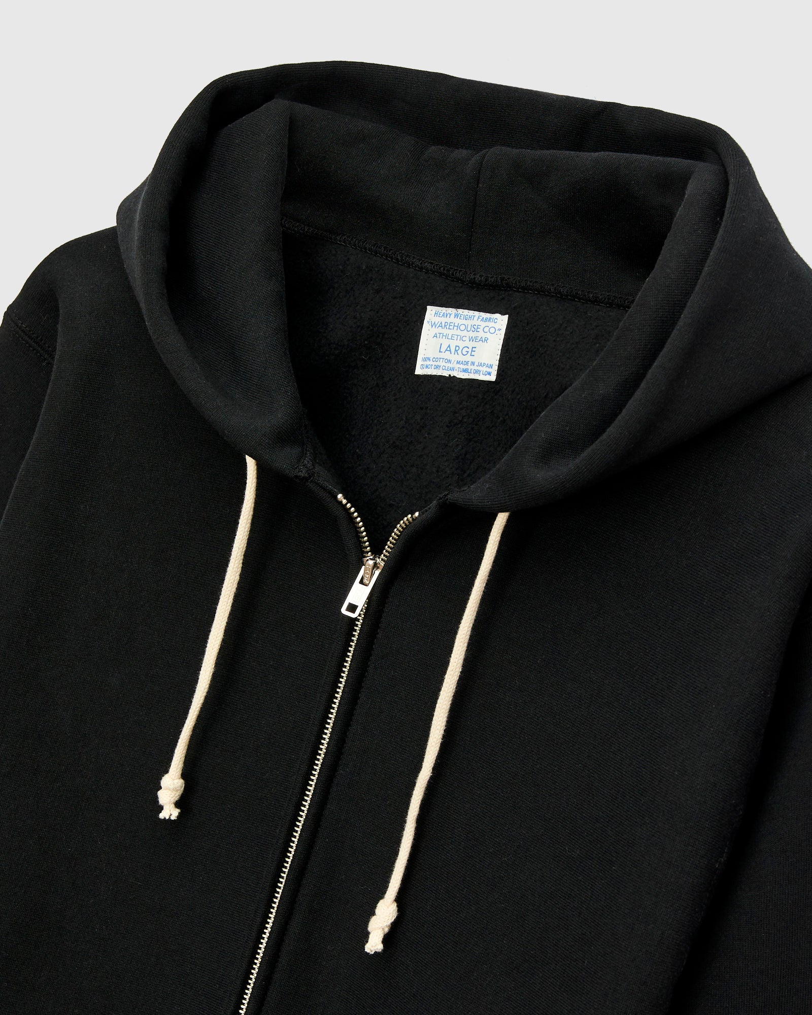 487 Reverse Weave Loopwheel Zip Hoodie in Black - Image 2
