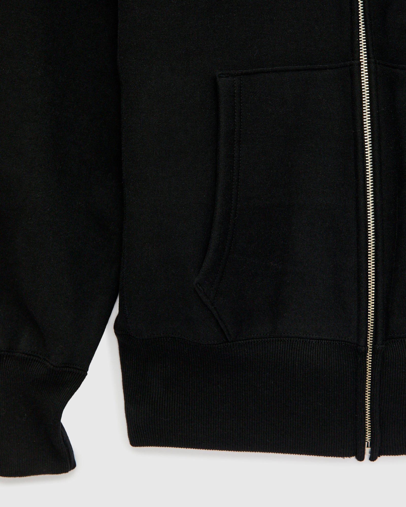 487 Reverse Weave Loopwheel Zip Hoodie in Black - Image 5