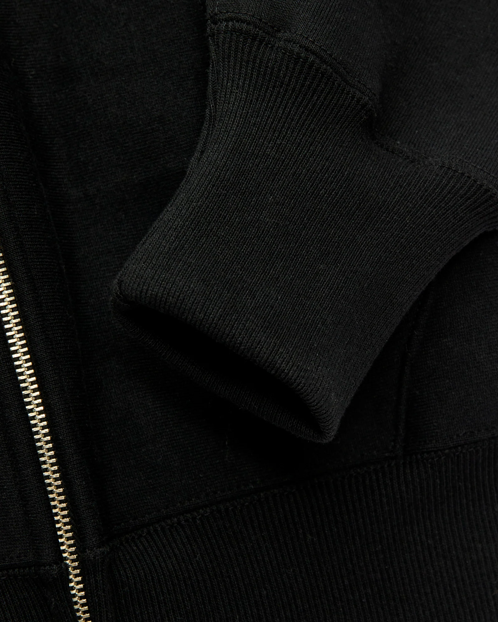487 Reverse Weave Loopwheel Zip Hoodie in Black - Image 6