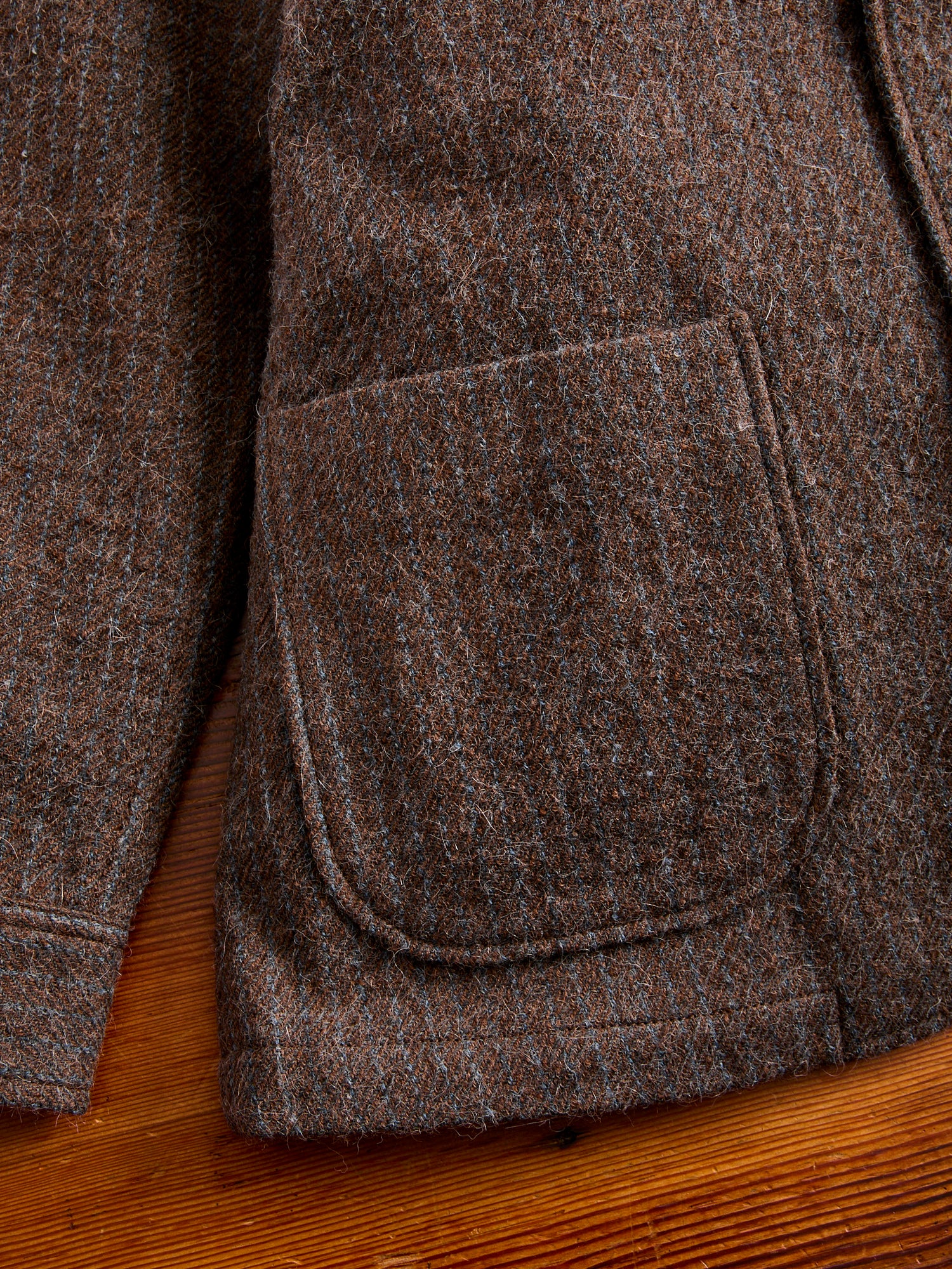 4B Cuffs Alpaca Tweed Jacket in Brown Stripe - Image 8
