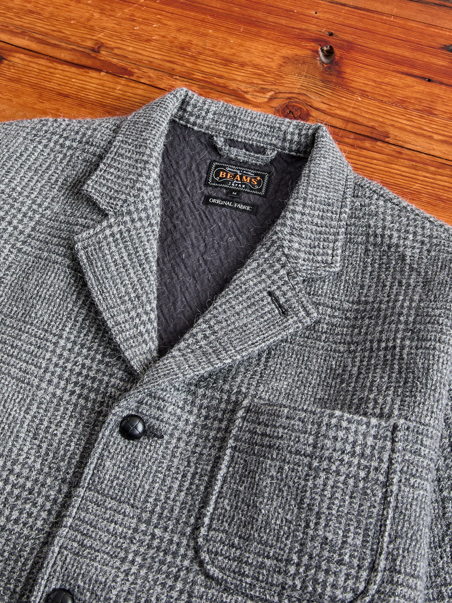 4B Cuffs Alpaca Tweed Jacket in Grey Glen Check - Image 5