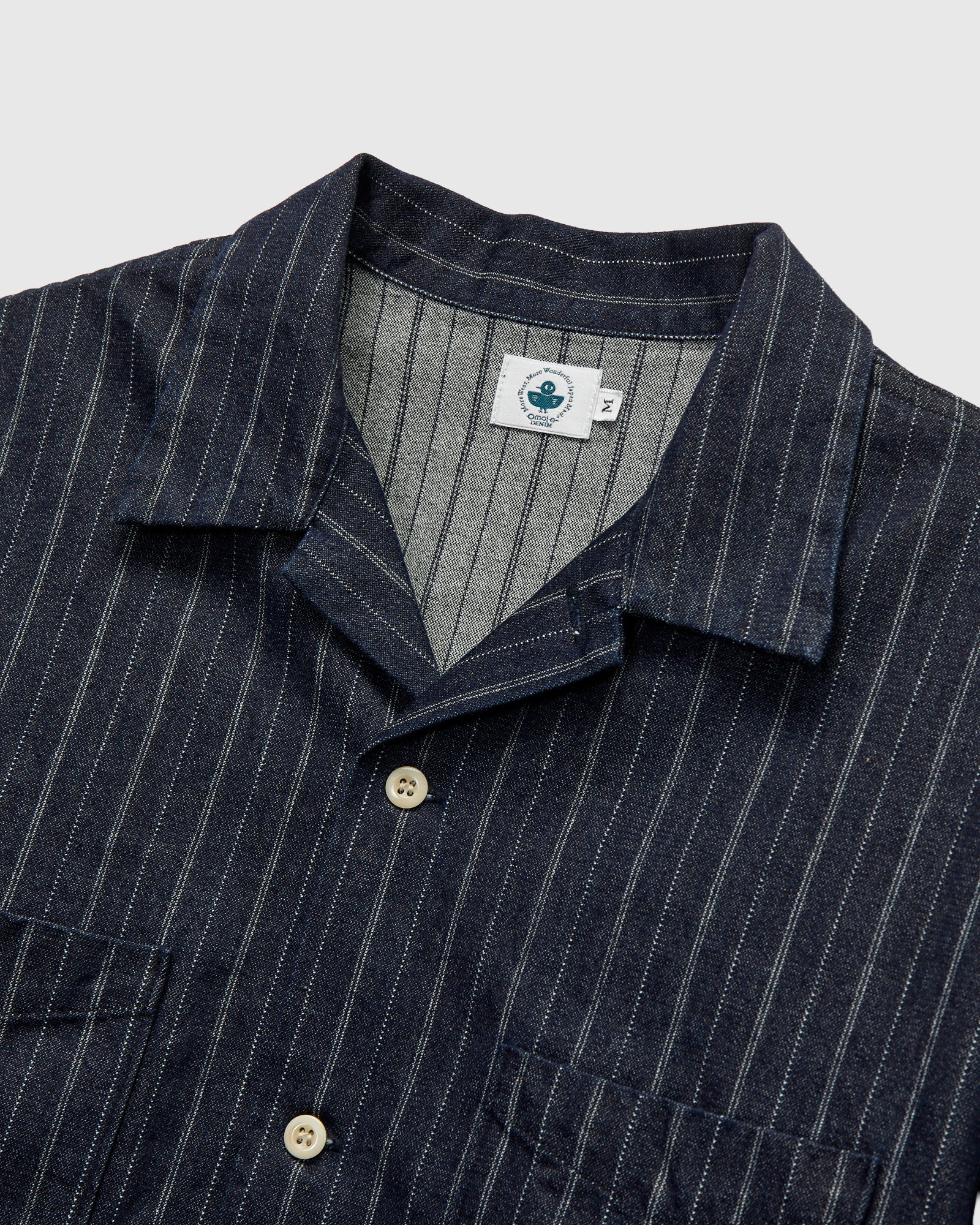 5122 8oz Denim Dobby Stripe Shirt in Indigo - Image 4