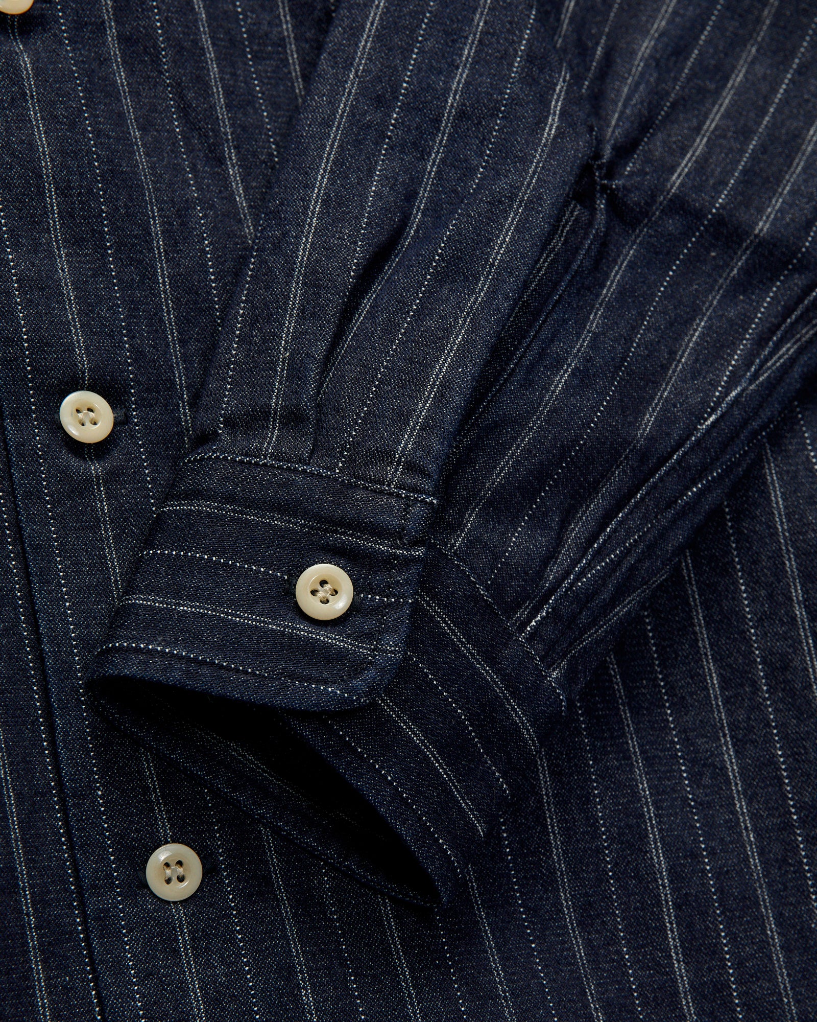 5122 8oz Denim Dobby Stripe Shirt in Indigo - Image 7