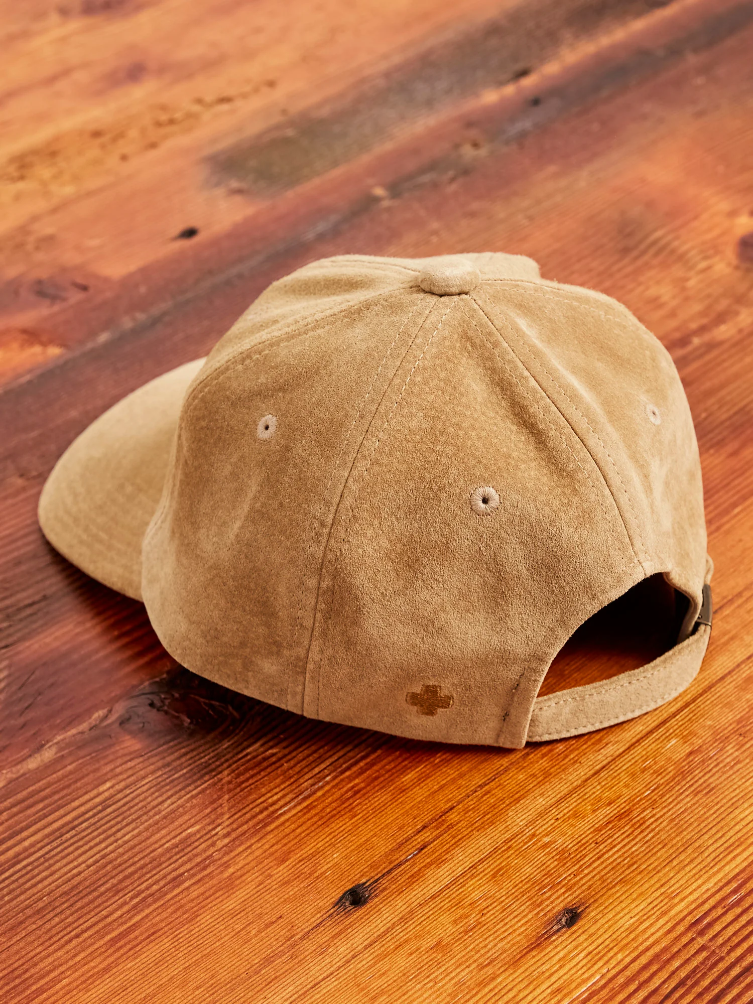6-Panel Suede Cap in Camel - Image 2
