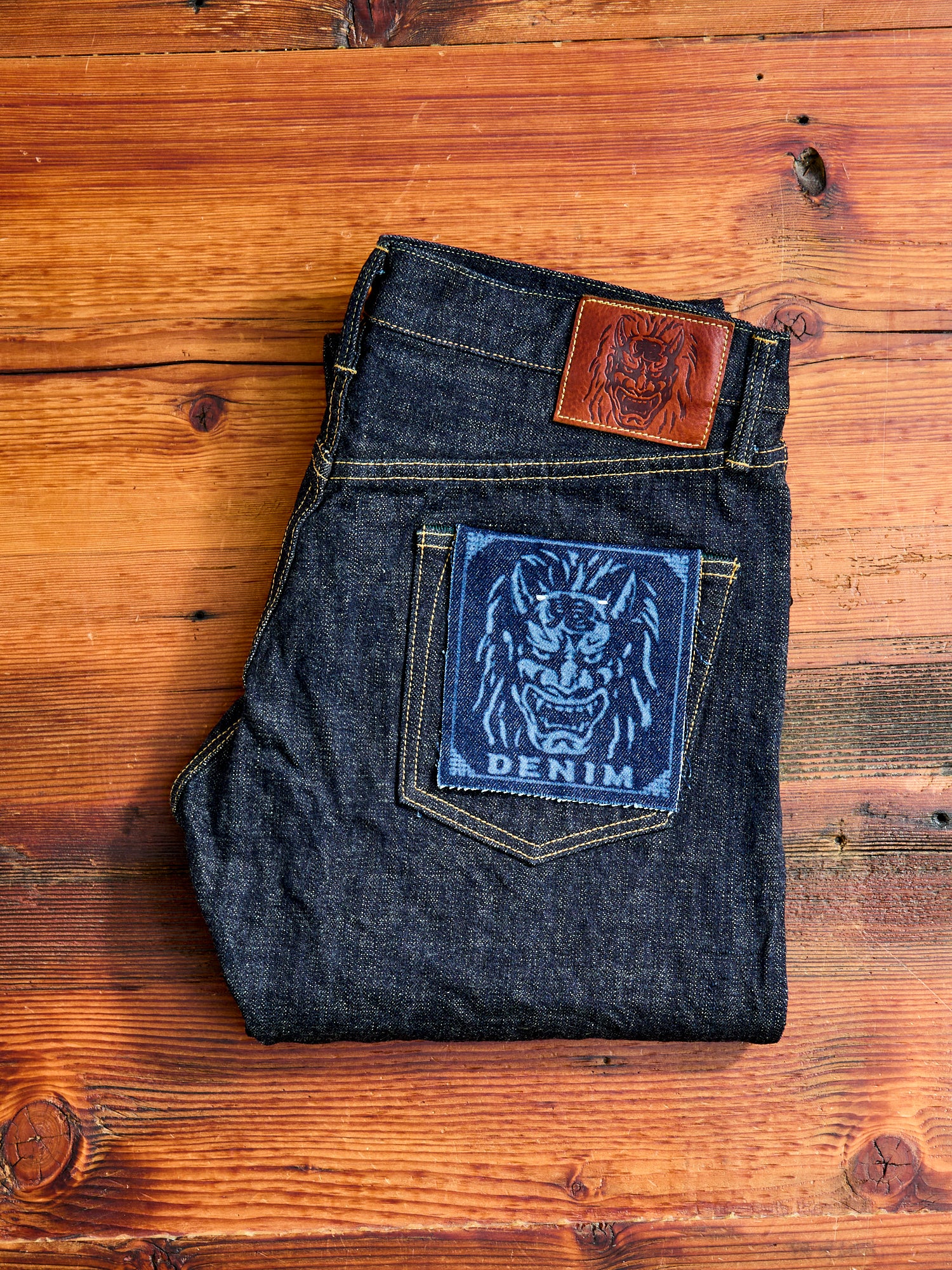 622-14KBE "Blue Oni" Indigo Beige 14oz Selvedge Denim - Relaxed Tapered - Image 2