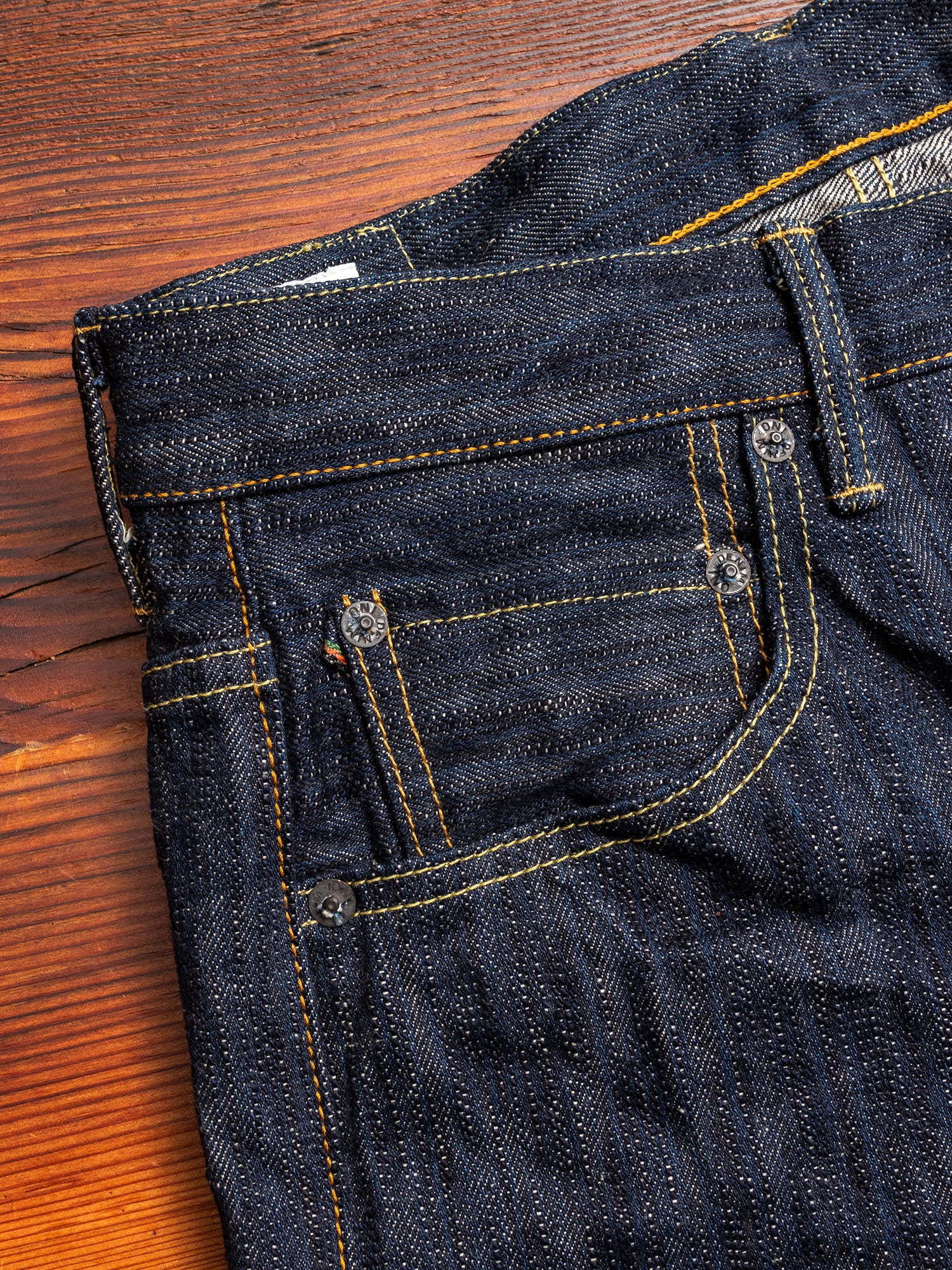 642-NIKHN "Natural Indigo Kihannen" 18oz Selvedge Denim - Relaxed Tapered Fit - Image 5