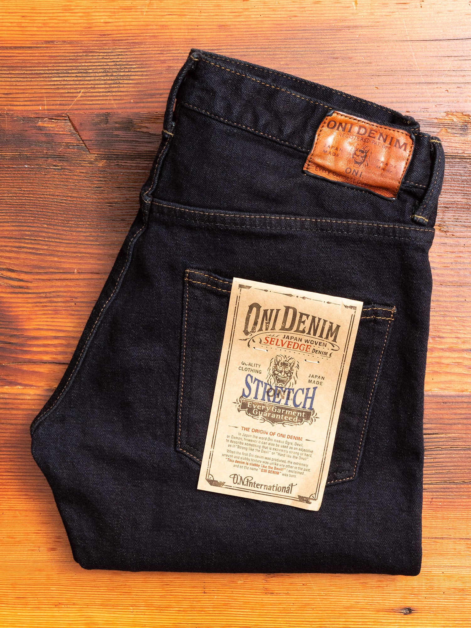 665S-DGY "Charcoal Overdye" 15oz Stretch Selvedge Denim - Relaxed Tapered Fit - Image 2