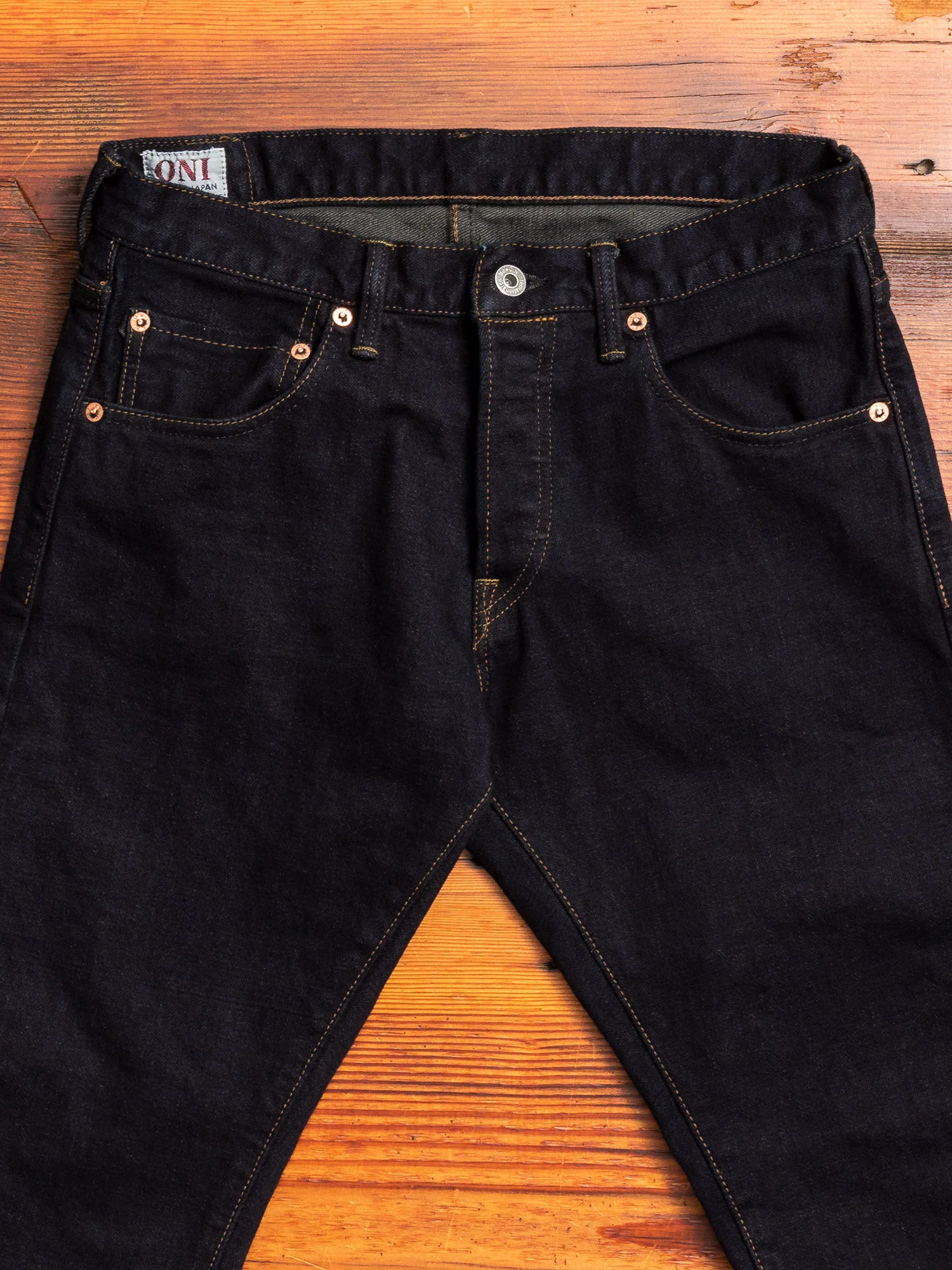 665S-DGY "Charcoal Overdye" 15oz Stretch Selvedge Denim - Relaxed Tapered Fit - Image 4