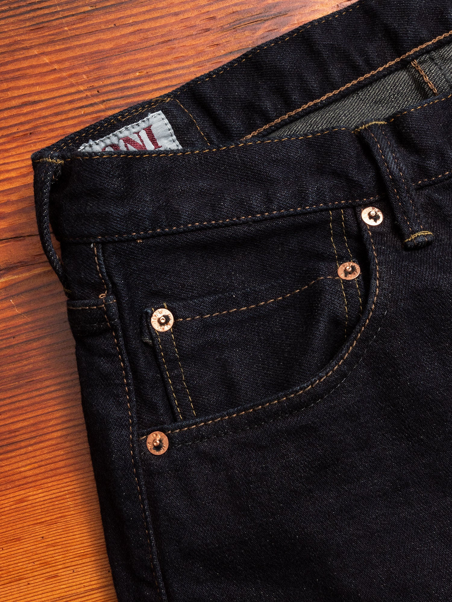 665S-DGY "Charcoal Overdye" 15oz Stretch Selvedge Denim - Relaxed Tapered Fit - Image 5
