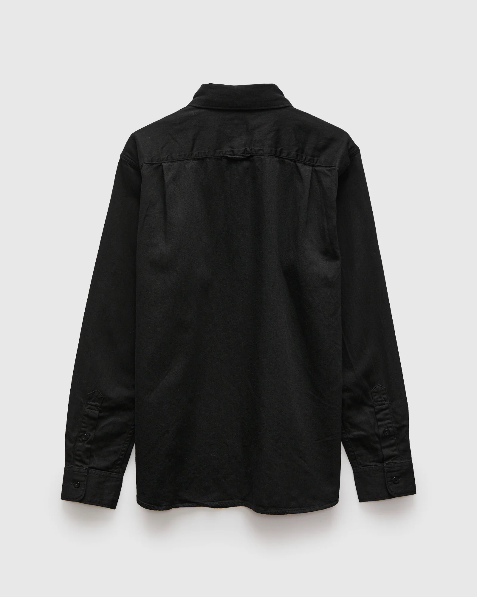 6oz Denim Button Down Shirt in Black - Image 3