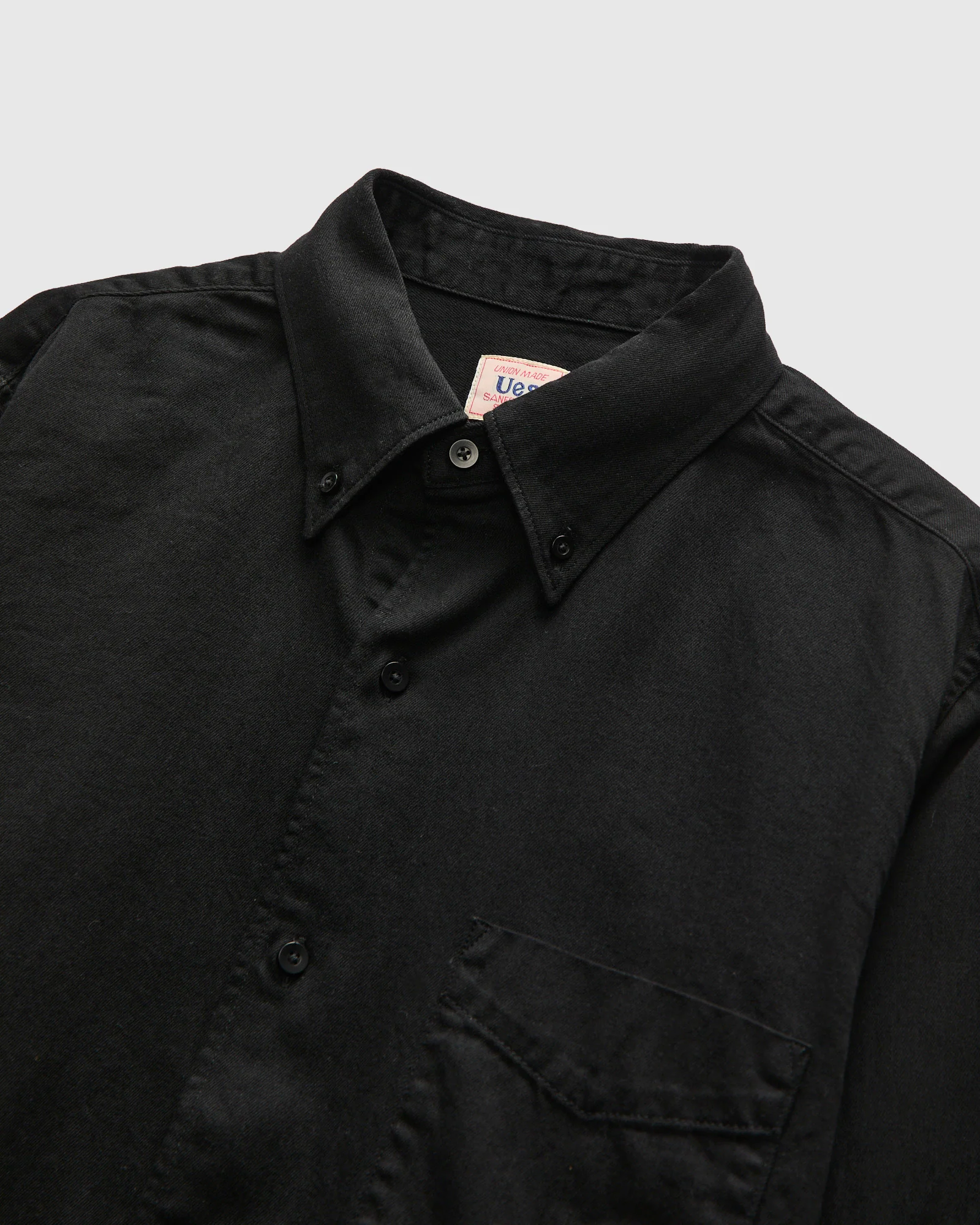 6oz Denim Button Down Shirt in Black - Image 4