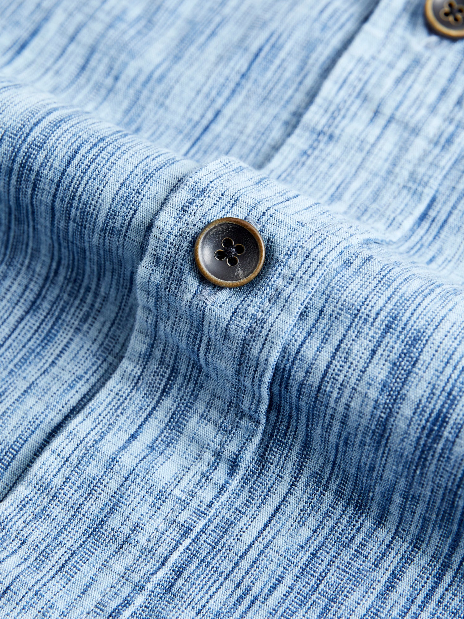 6oz Kasuri Chambray Button-Up Shirt in Indigo - Image 5