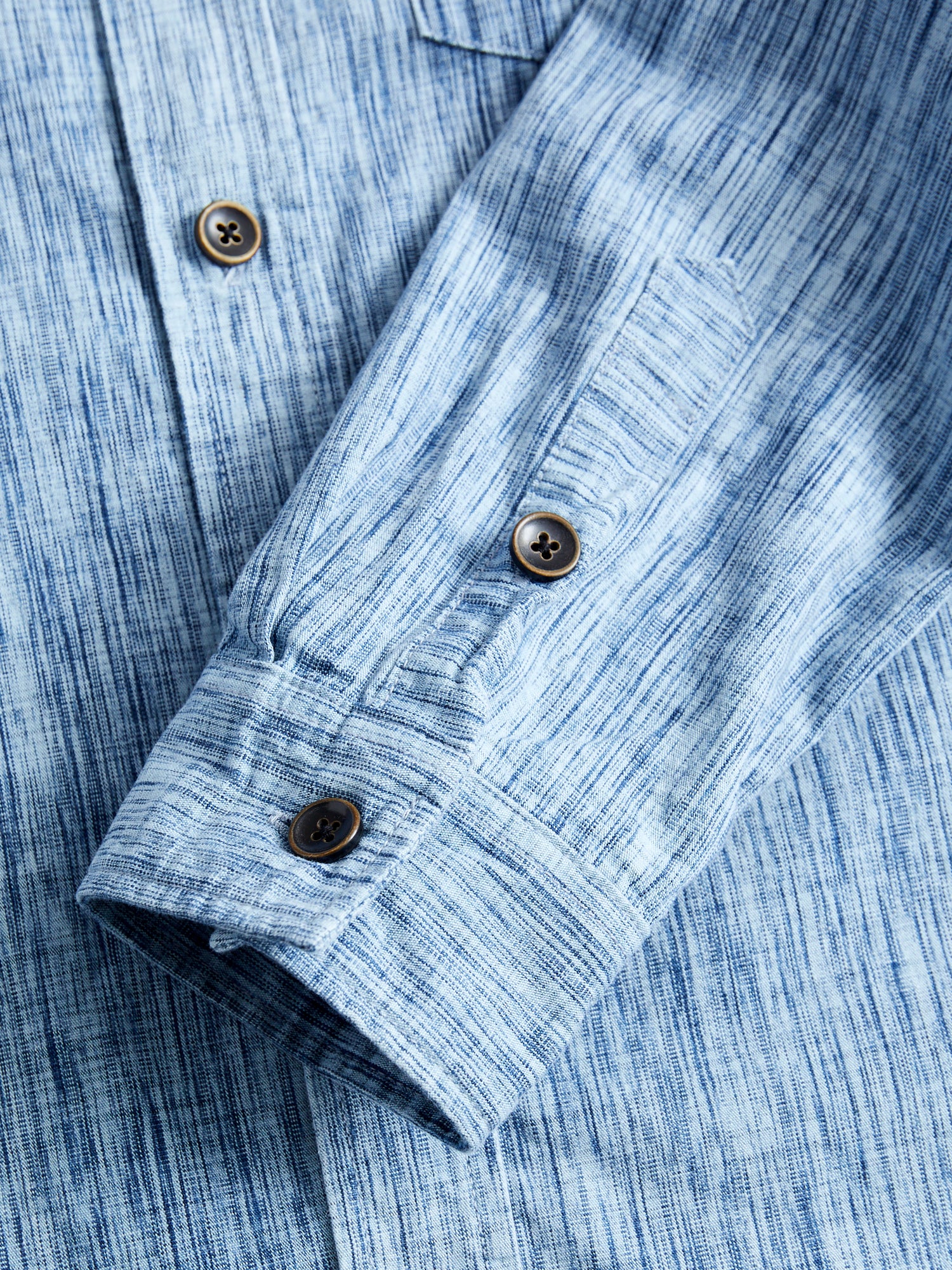 6oz Kasuri Chambray Button-Up Shirt in Indigo - Image 6
