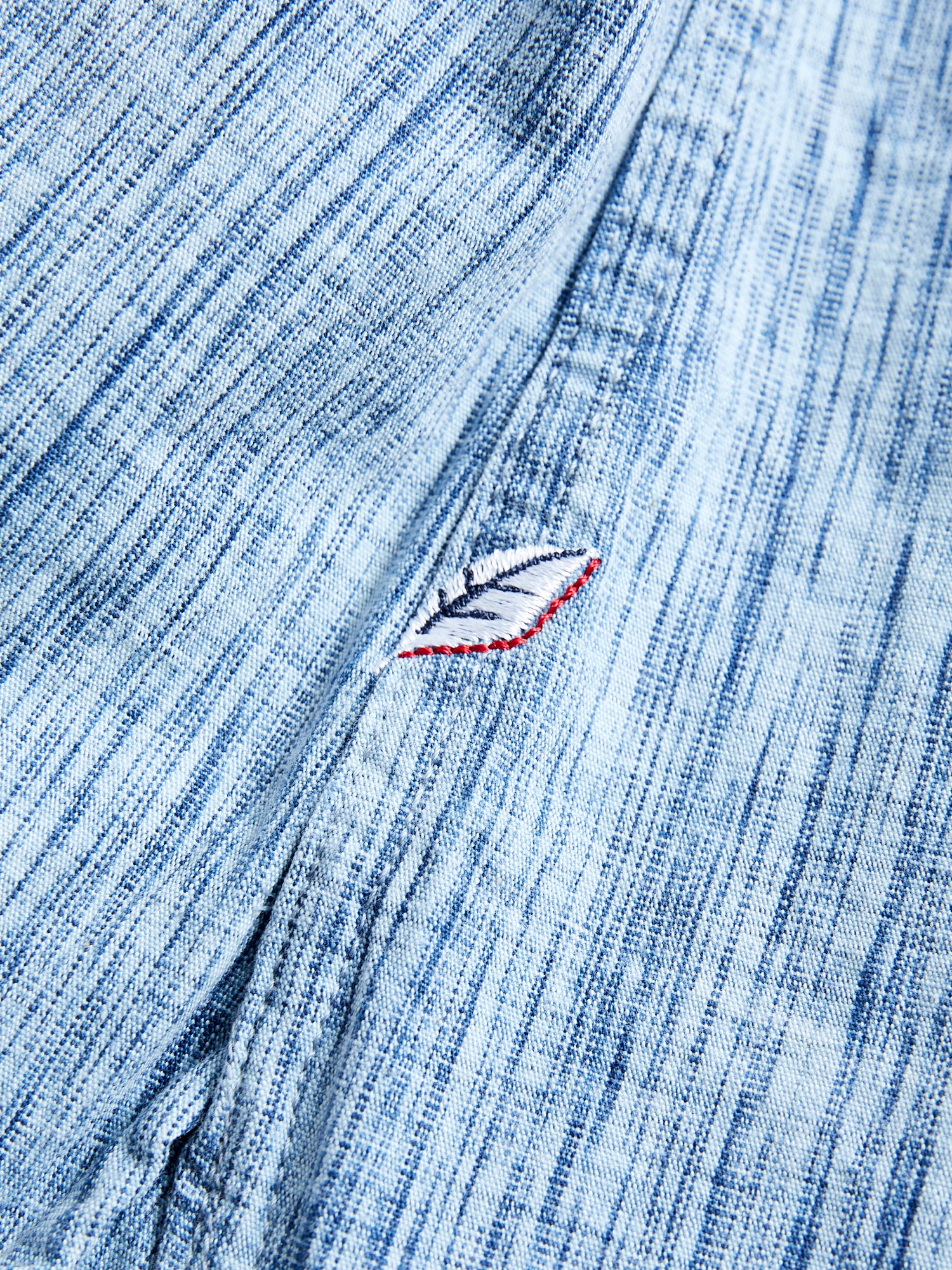 6oz Kasuri Chambray Button-Up Shirt in Indigo - Image 9