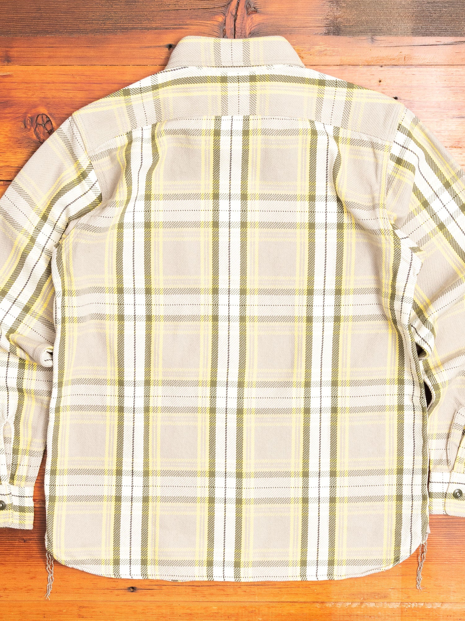 720WS Heavy Flannel Shirt in Beige - Image 8