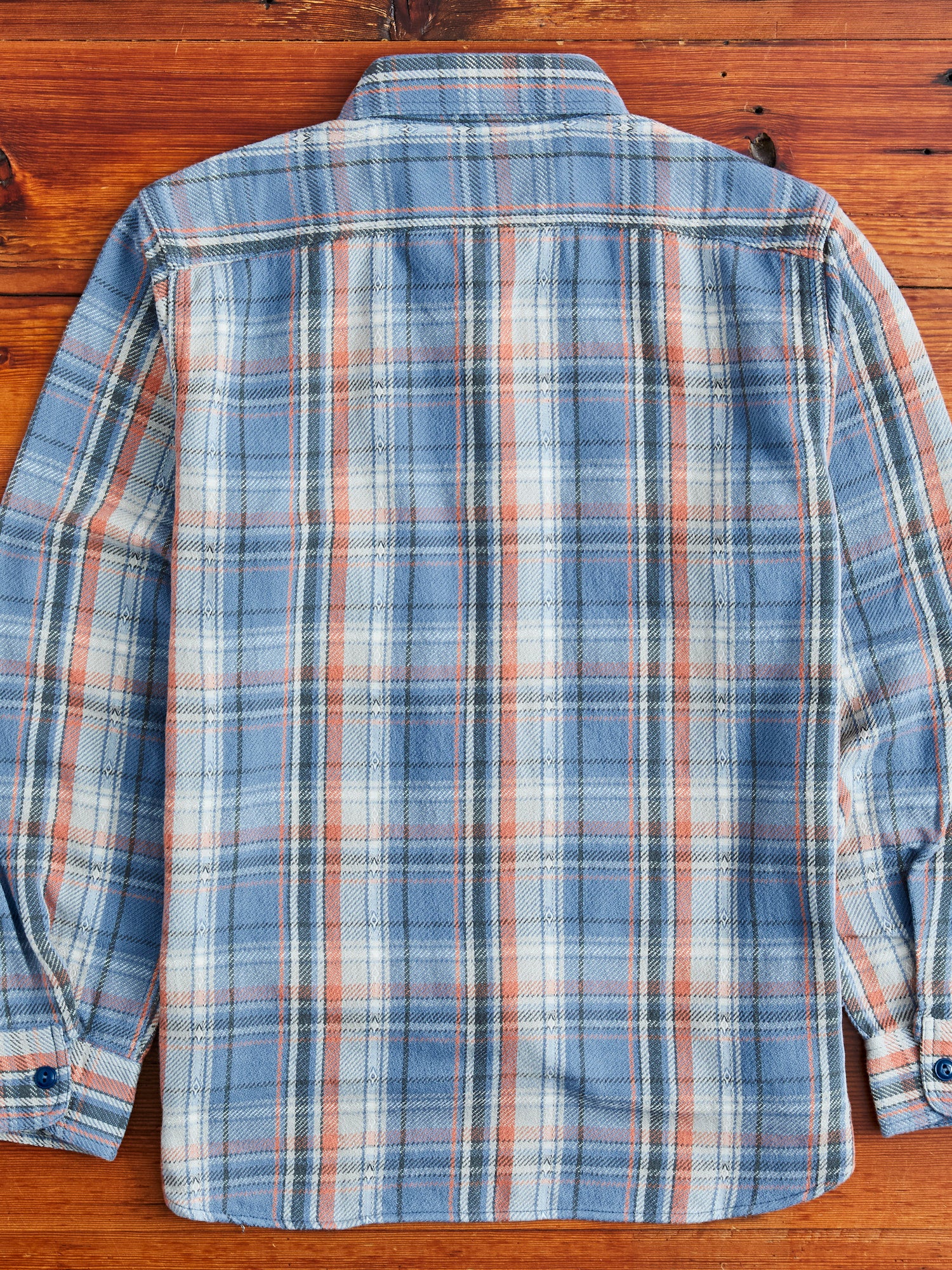 750WS Heavy Flannel Shirt in Blue - Image 12