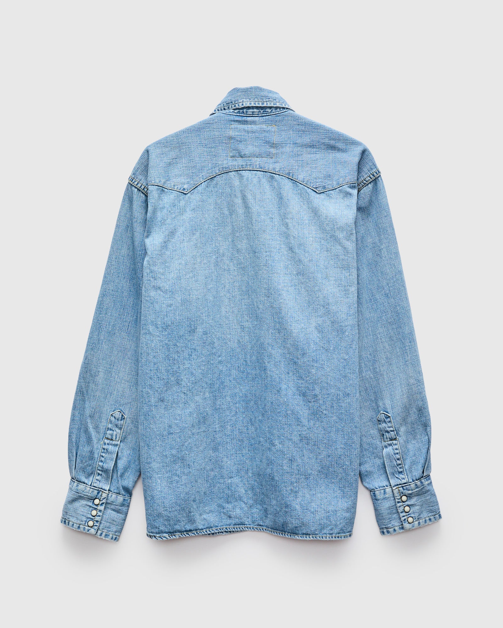8.5oz Denim Western Shirt in Used Blue - Image 3