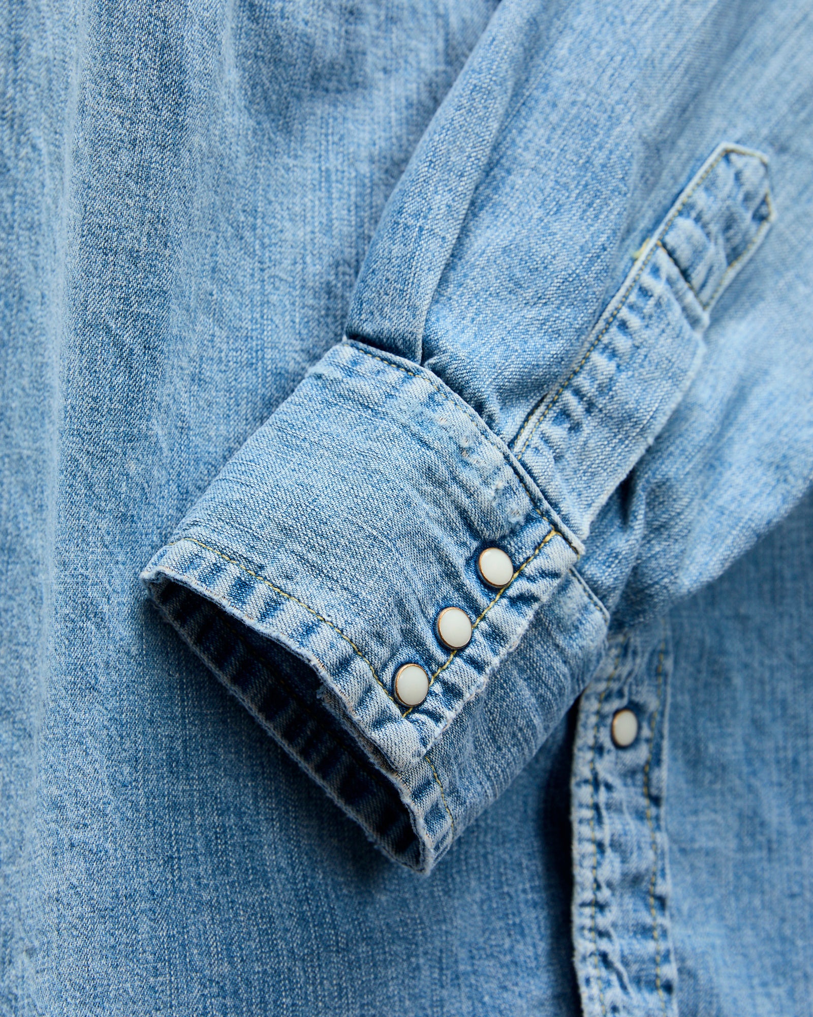 8.5oz Denim Western Shirt in Used Blue - Image 6