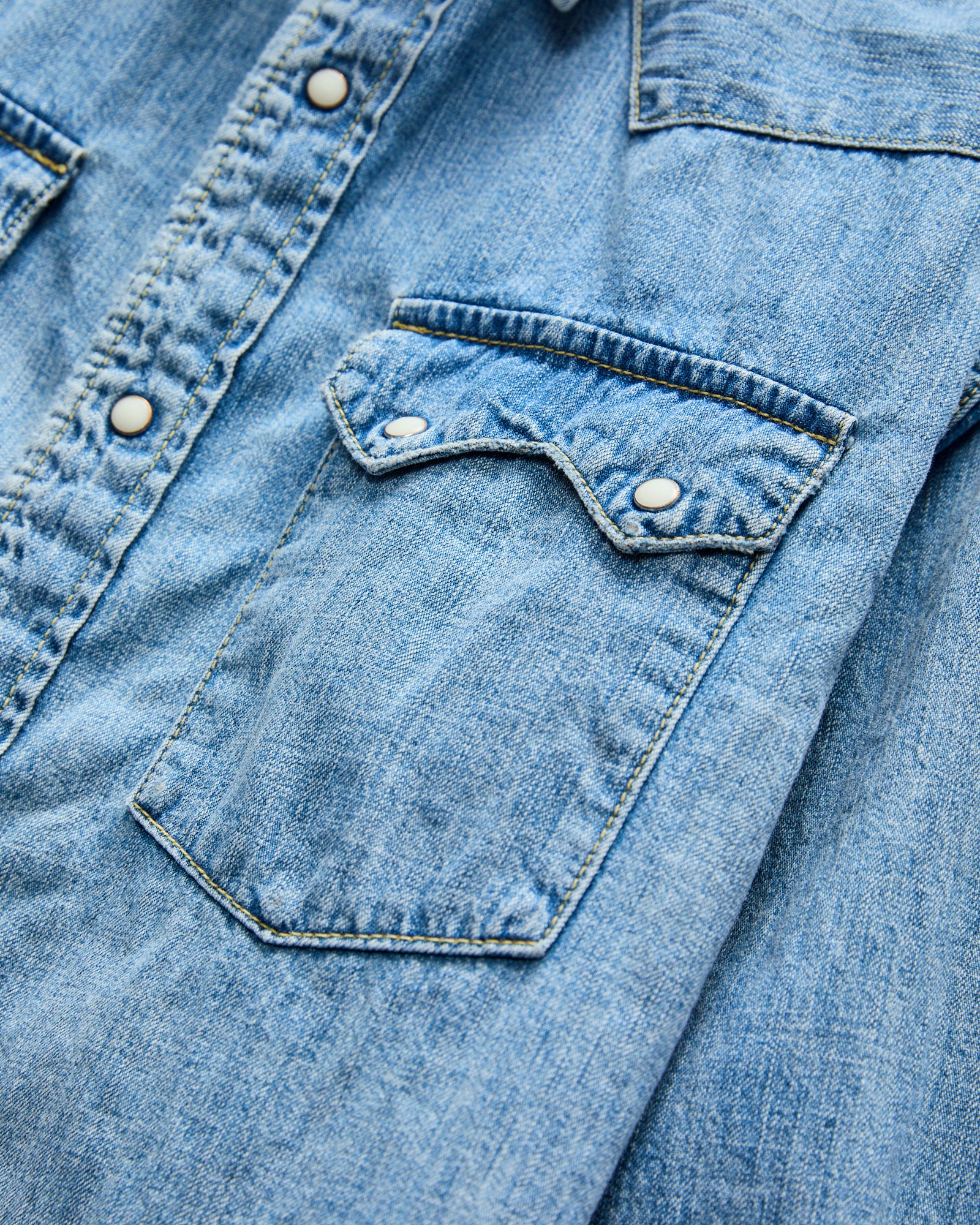 8.5oz Denim Western Shirt in Used Blue - Image 7