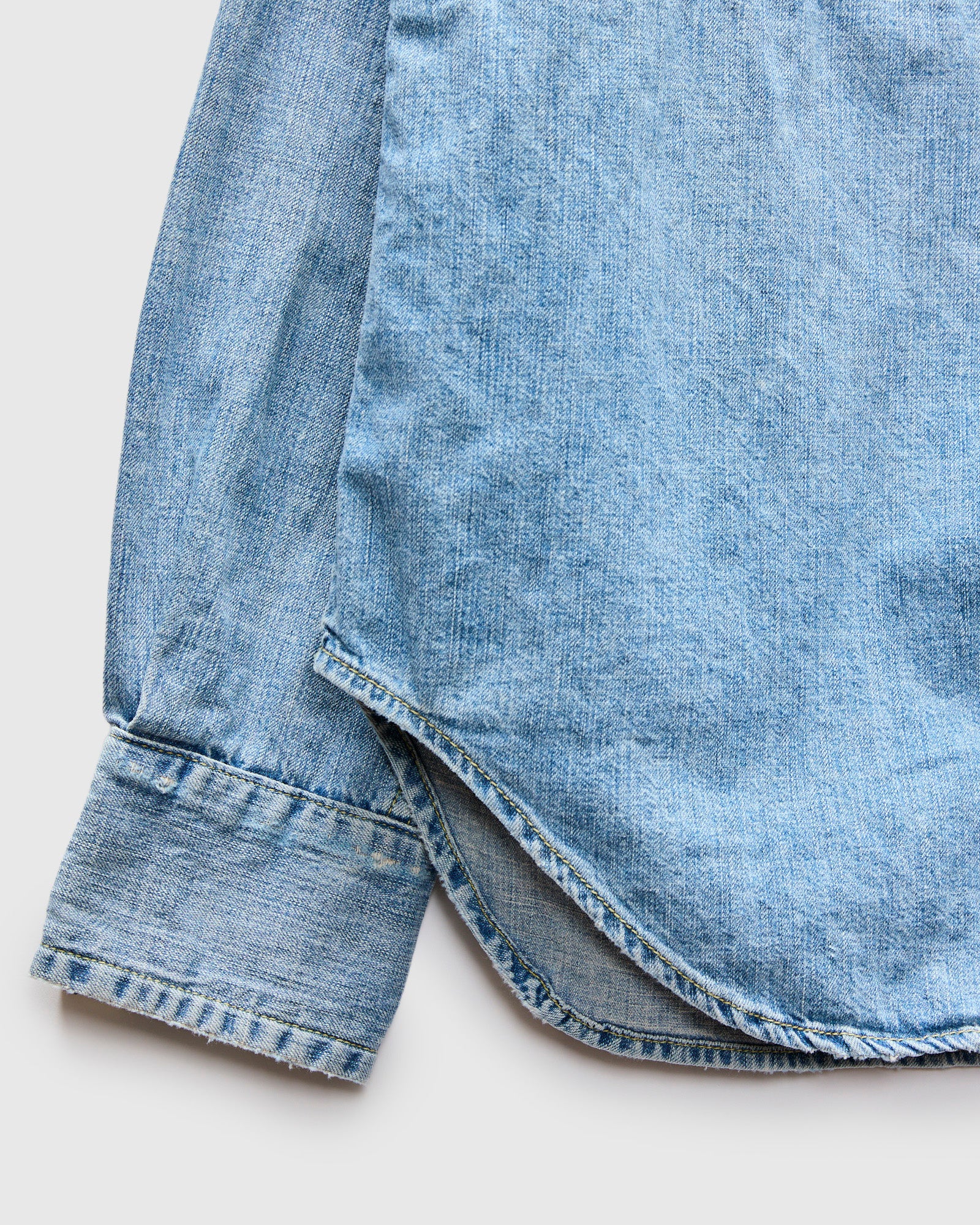 8.5oz Denim Western Shirt in Used Blue - Image 8