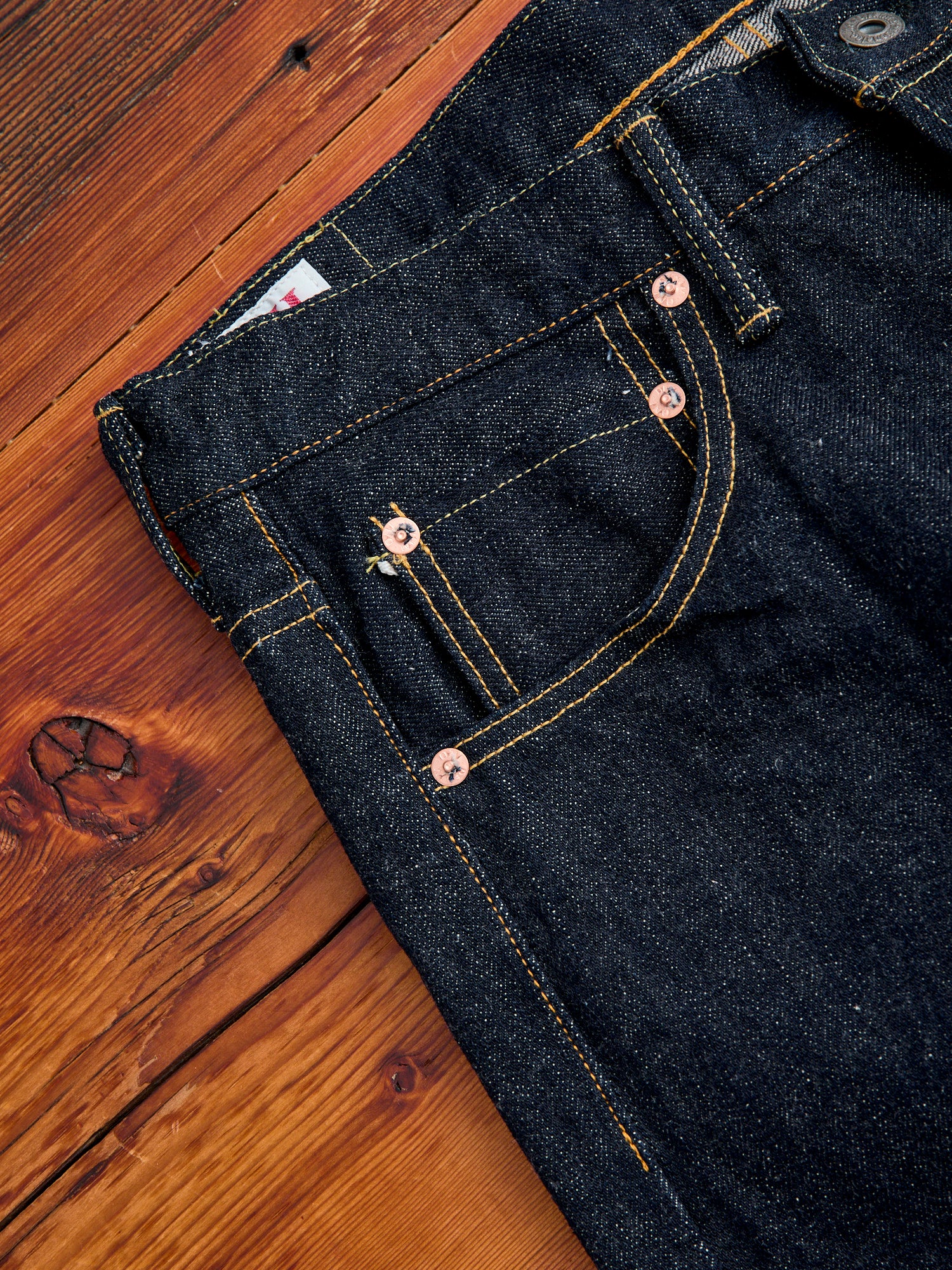 902 "Sleeping Demon" Natural Indigo 15.5oz Selvedge Denim - High Tapered Fit - Image 7