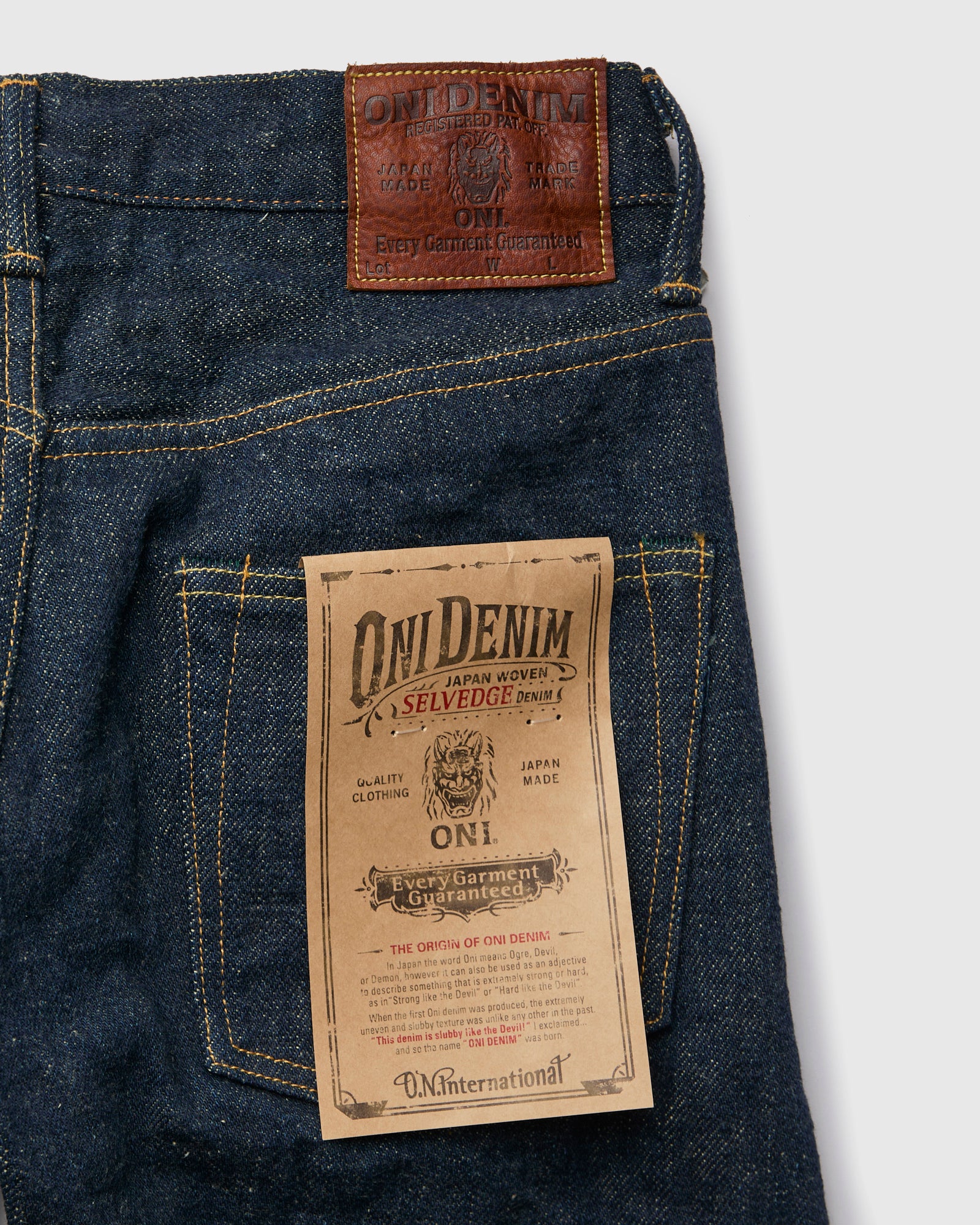 902ZR "Secret Denim – Beige Kabuki" 20oz Selvedge Denim - High Tapered Fit - Image 4
