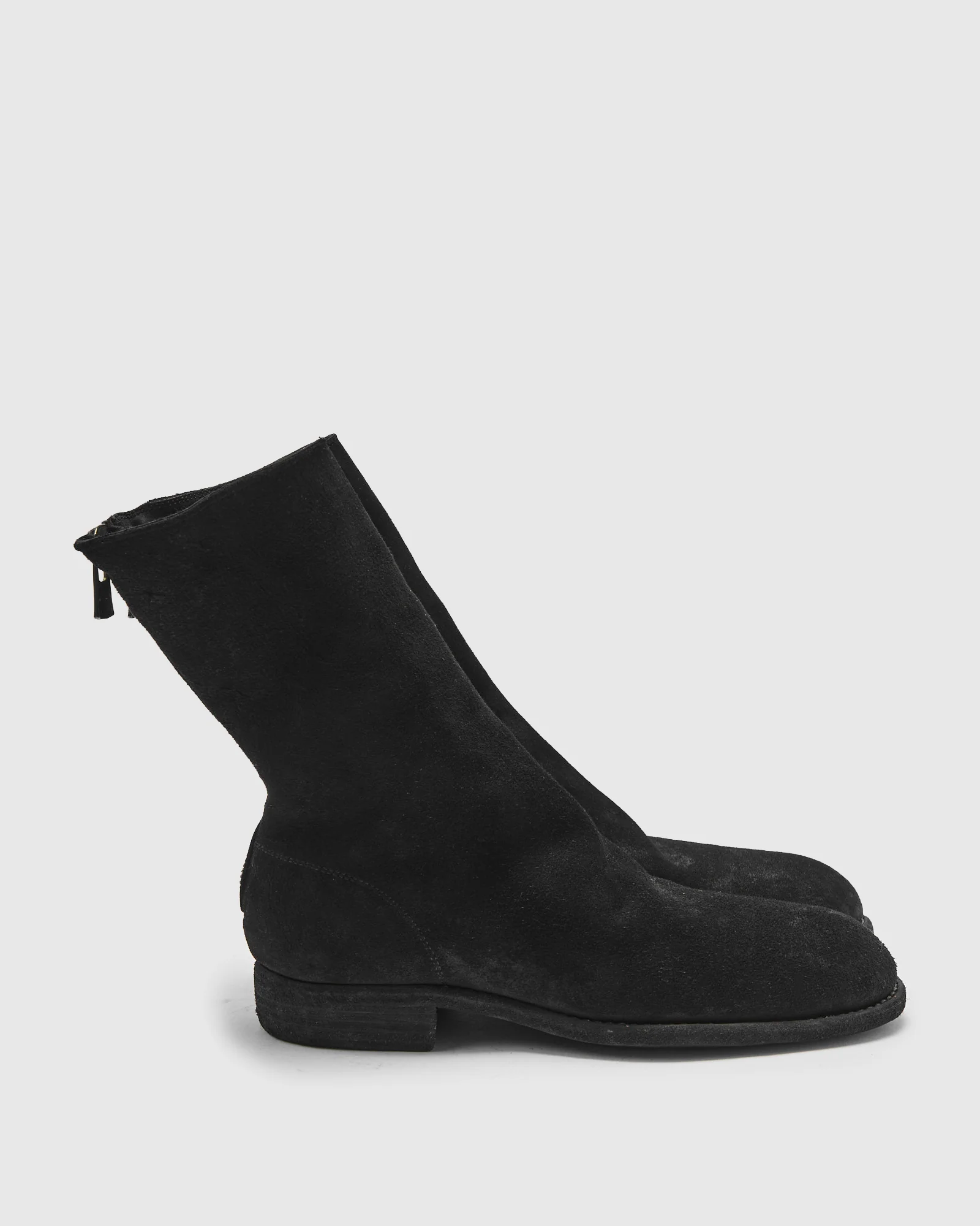 988 Back Zip Boot in Black Reverse Horse Leather - Image 3