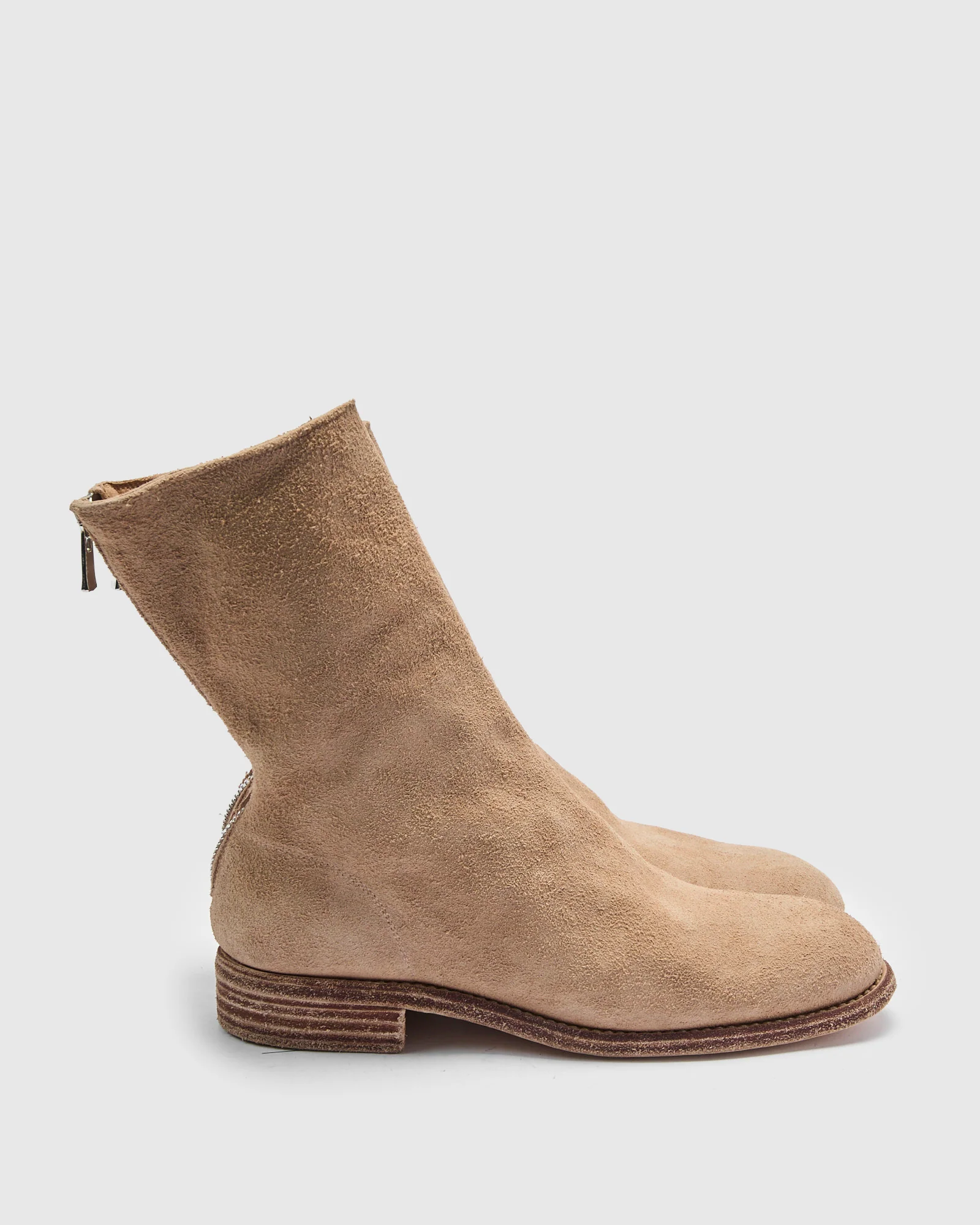 988 Back Zip Boot in Sand Beige Reverse Horse Leather - Image 3