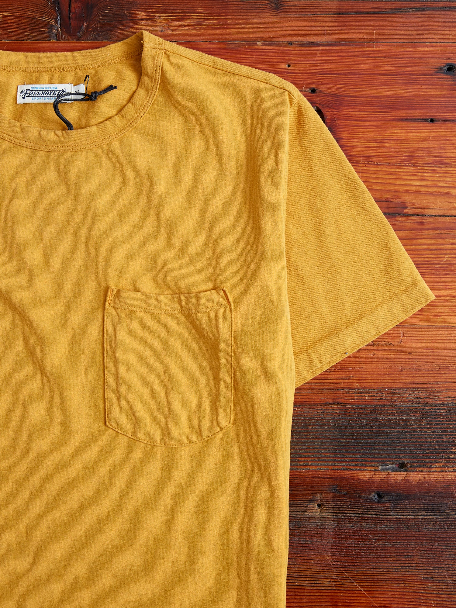 9oz Pocket T-Shirt in Mustard - Image 3