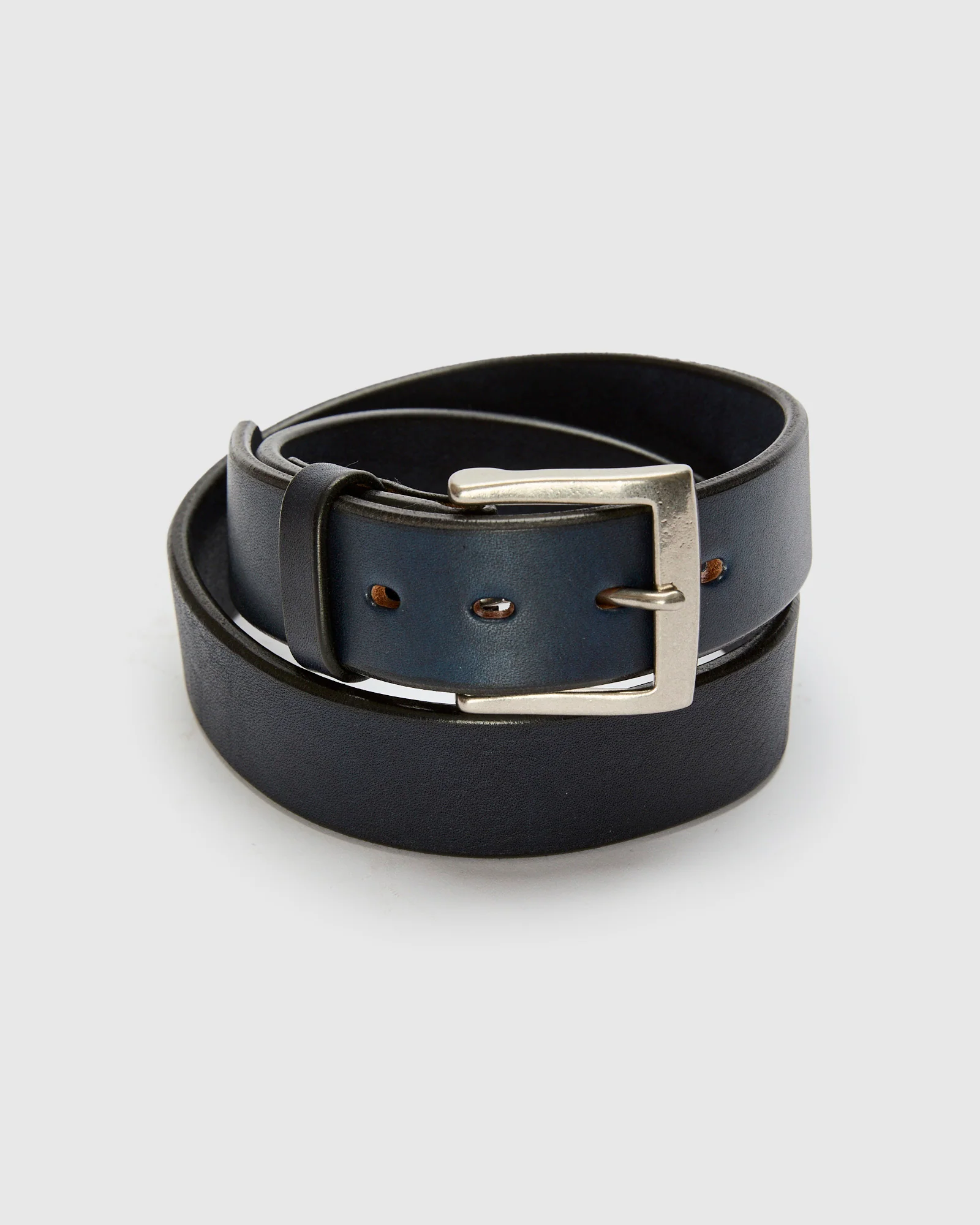 A301-AI "Kurozan" Indigo-Dyed Leather Belt