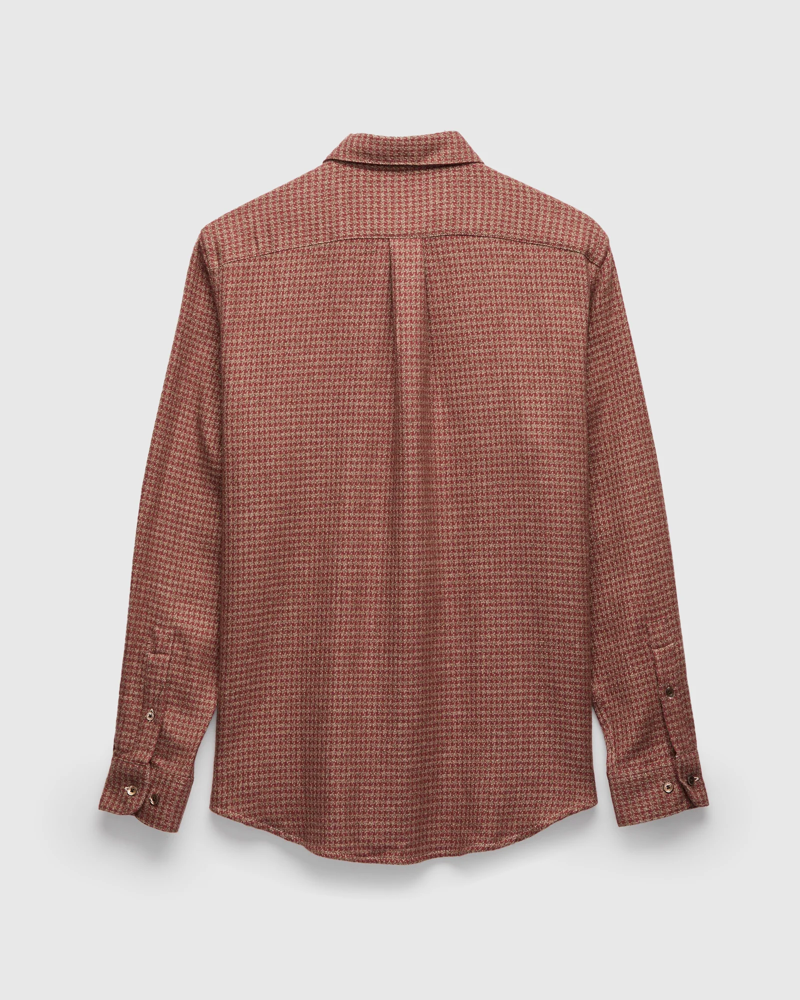 Abstract Pied Poule Button-Up Shirt in Clay - Image 3