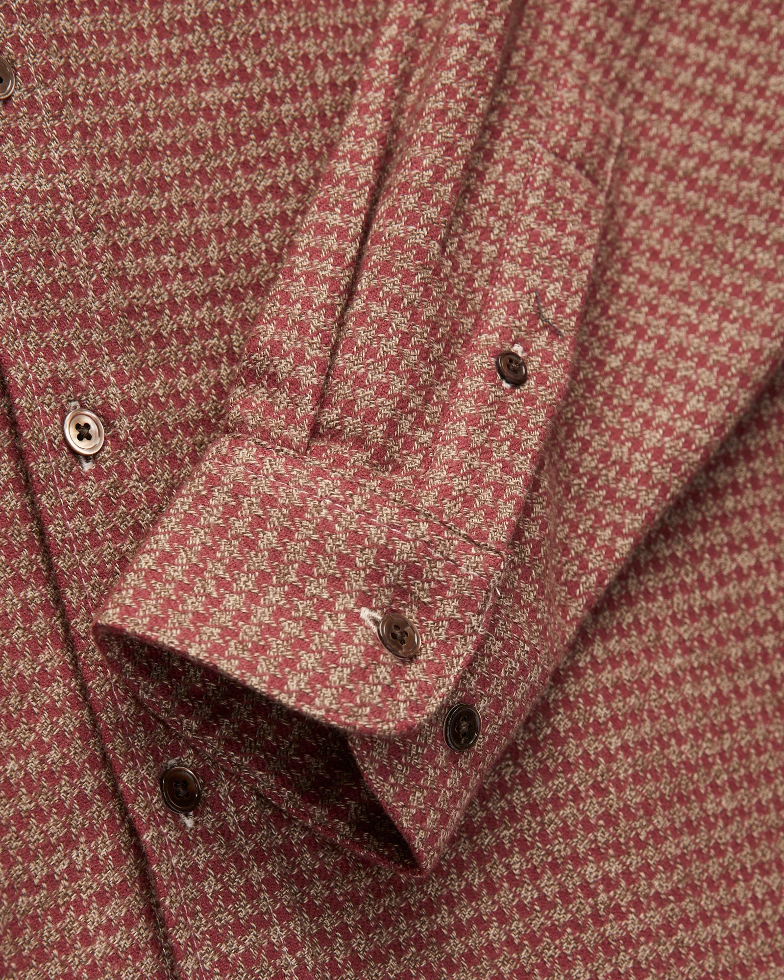 Abstract Pied Poule Button-Up Shirt in Clay - Image 6