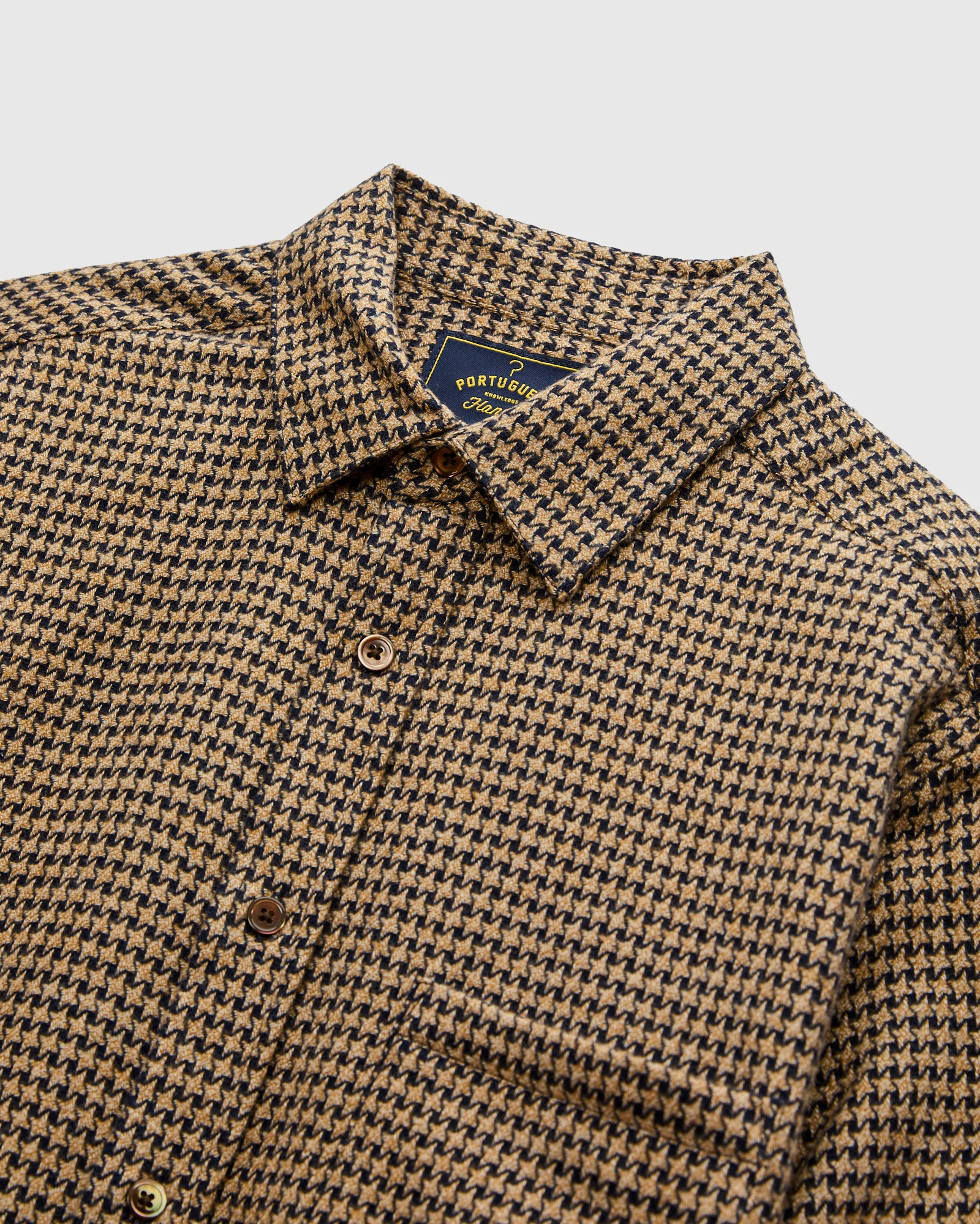 Abstract Pied Poule Button-Up Shirt in Navy - Image 4