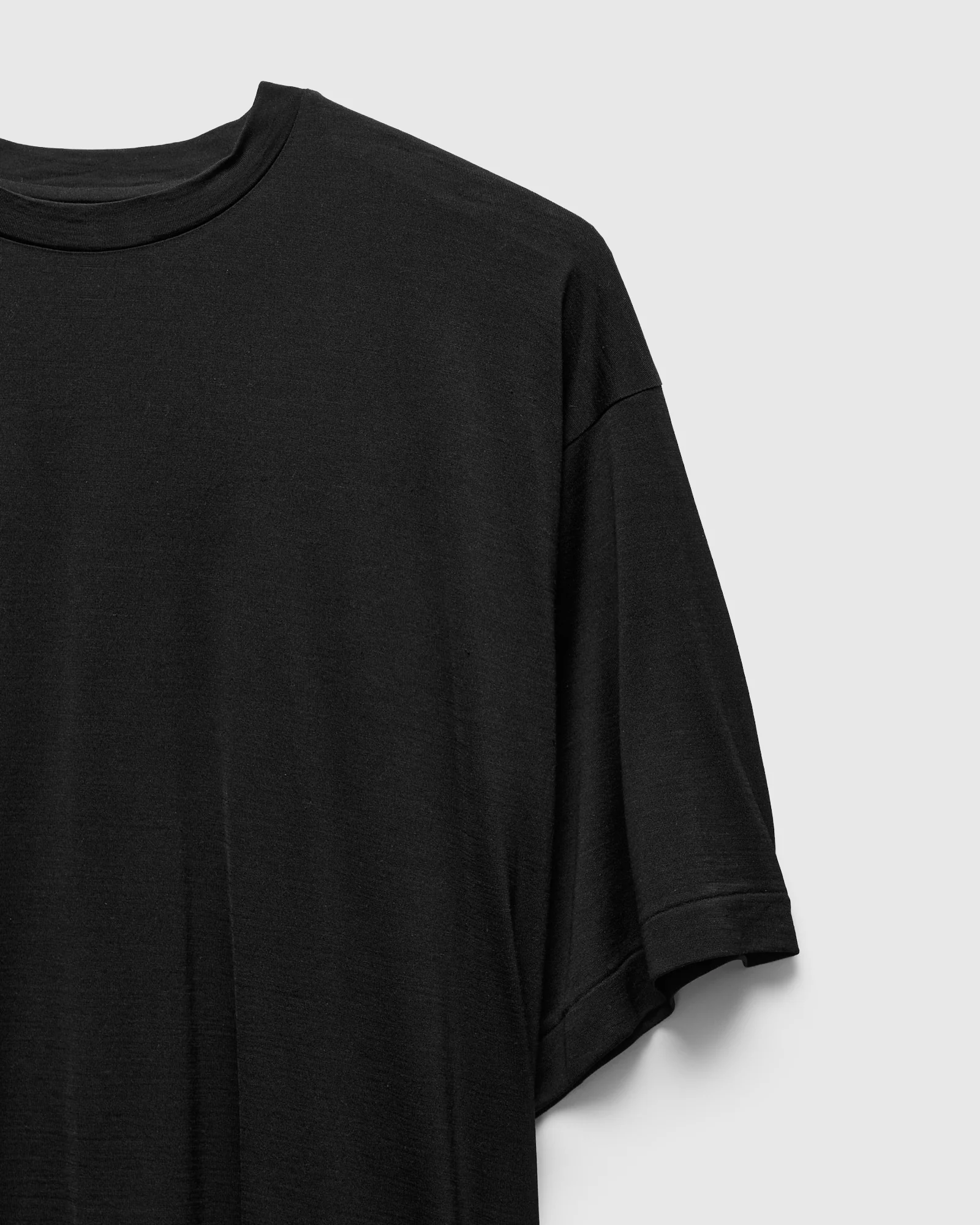 All Silk Half Sleeve Tee in Black - Image 3