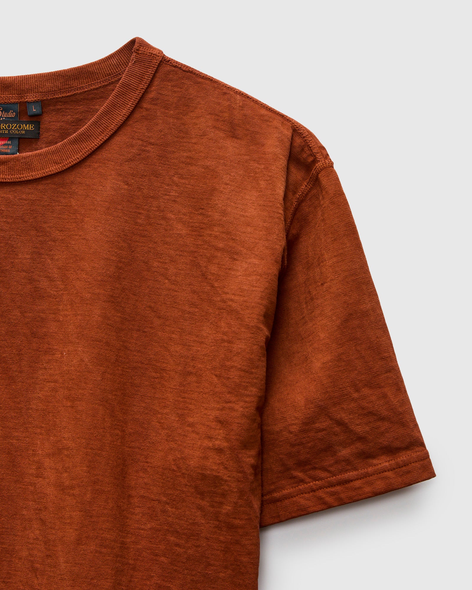 "Amami Mud-Dyed" Loopwheel T-Shirt in Brown - Image 4