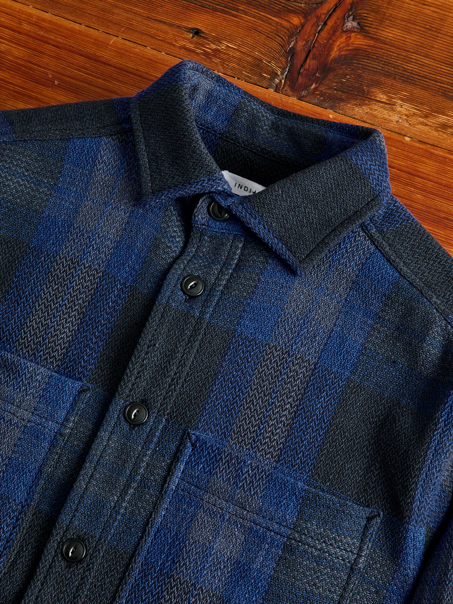 Ames Workshirt in Iron/Indigo Plaid - Image 4