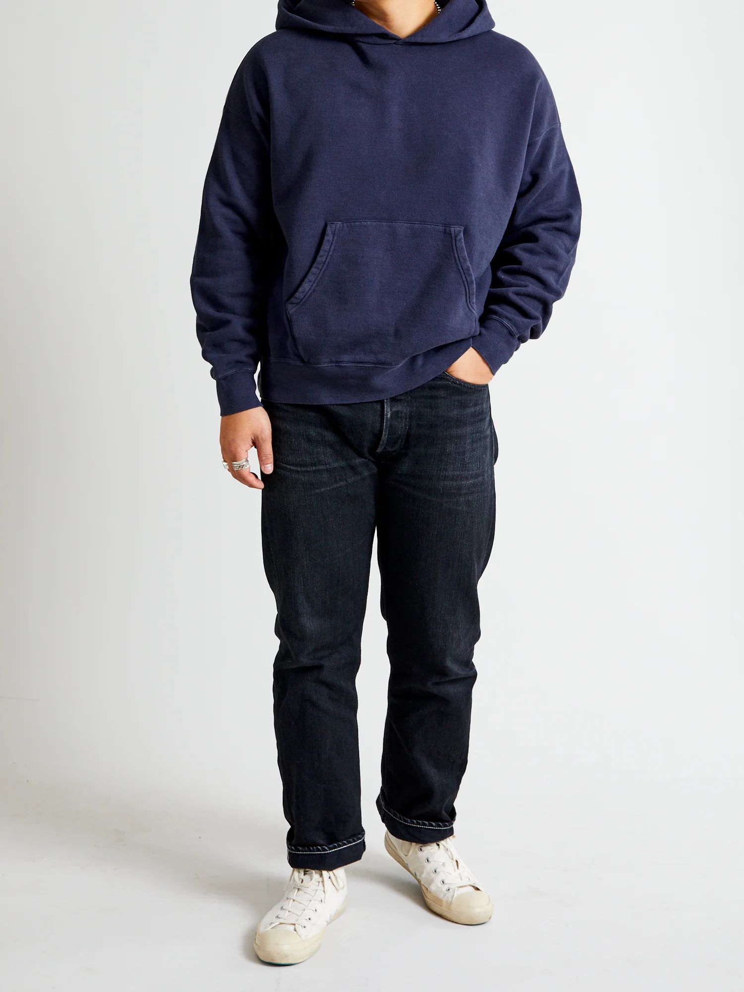 Amplus SB Pullover Hoodie (Uneven Dye) in Navy - Image 9