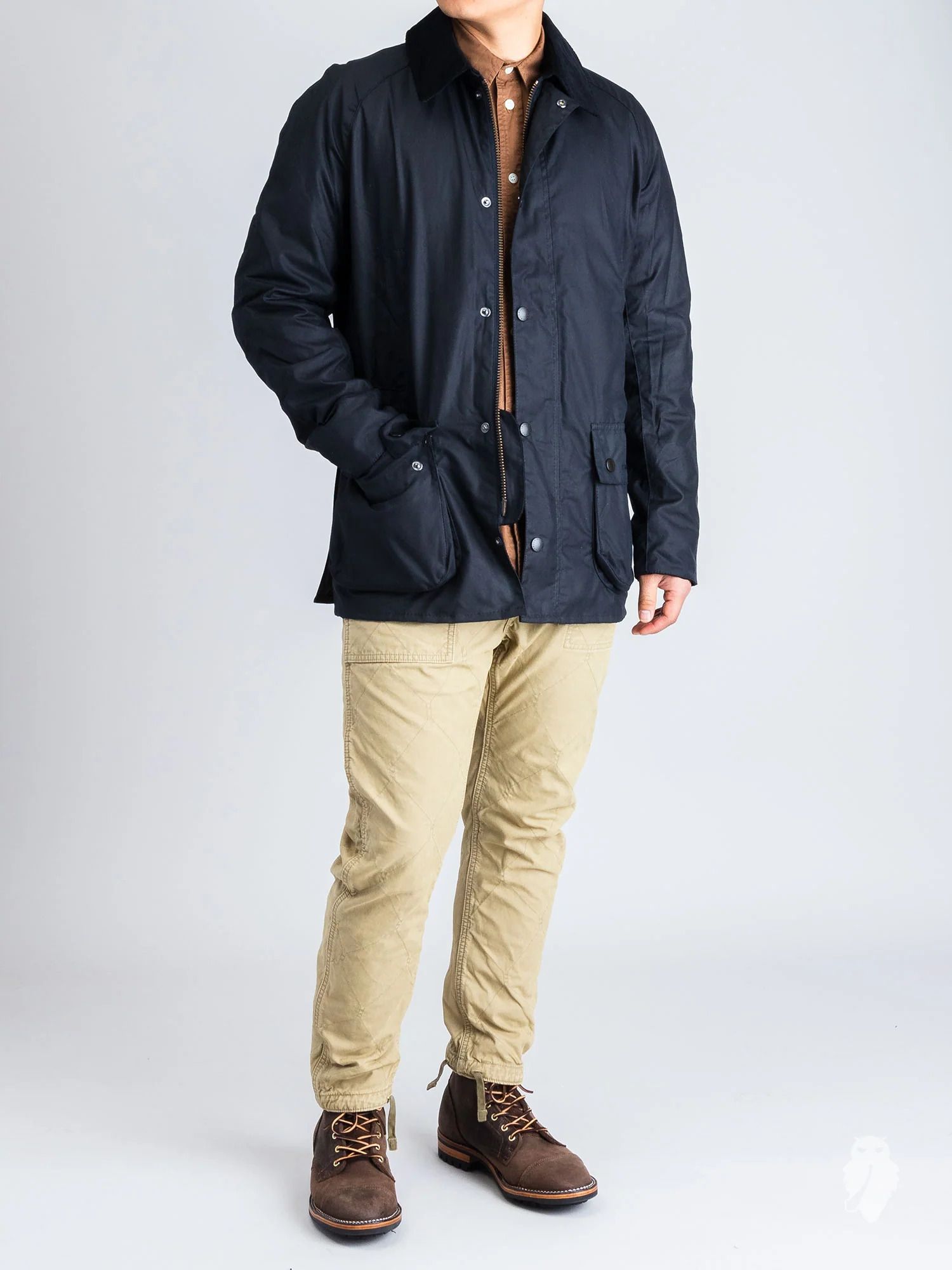"Ashby" Wax Jacket in Navy - Image 18