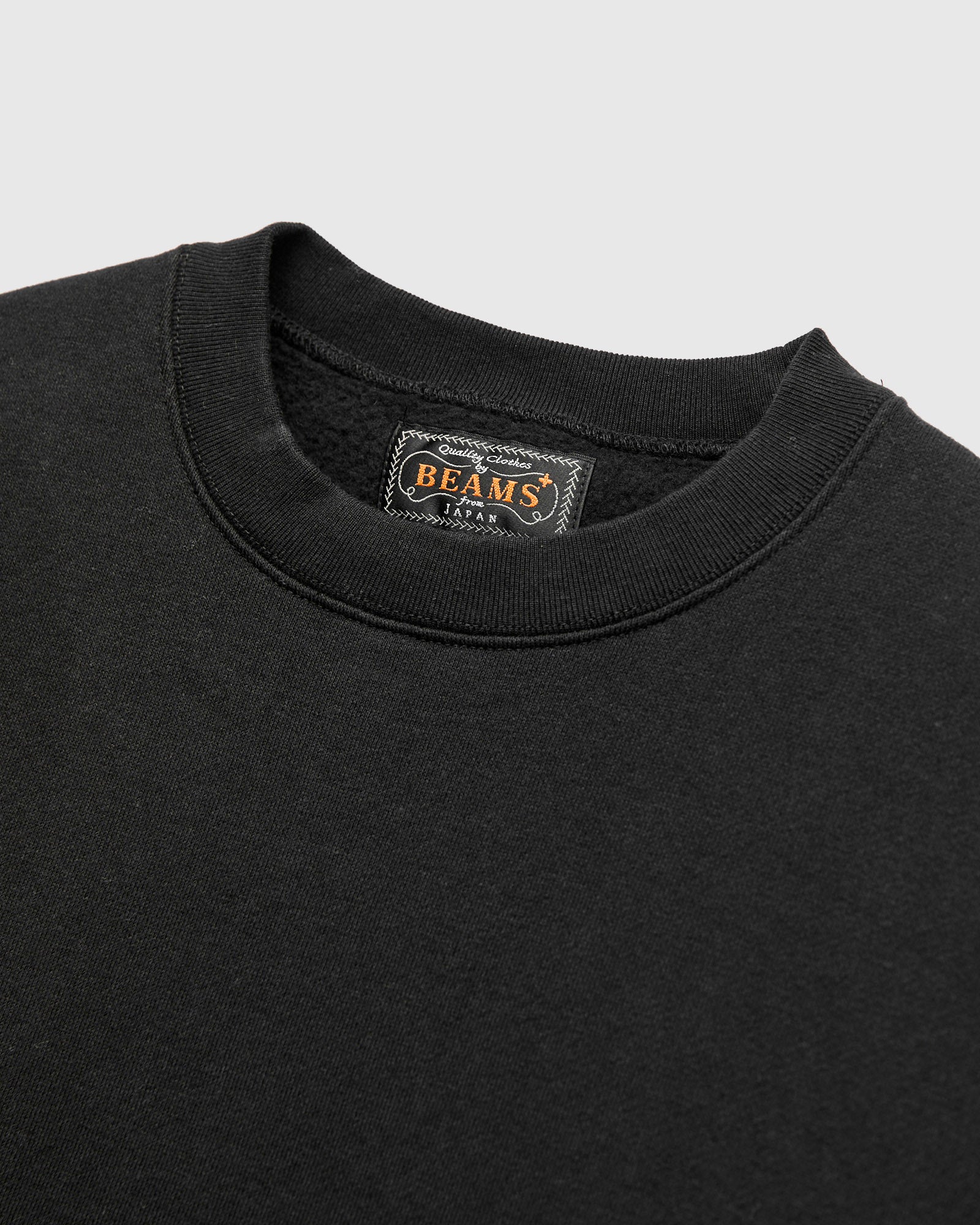 Azuma-Knit Fleece Crewneck Sweater in Black - Image 3
