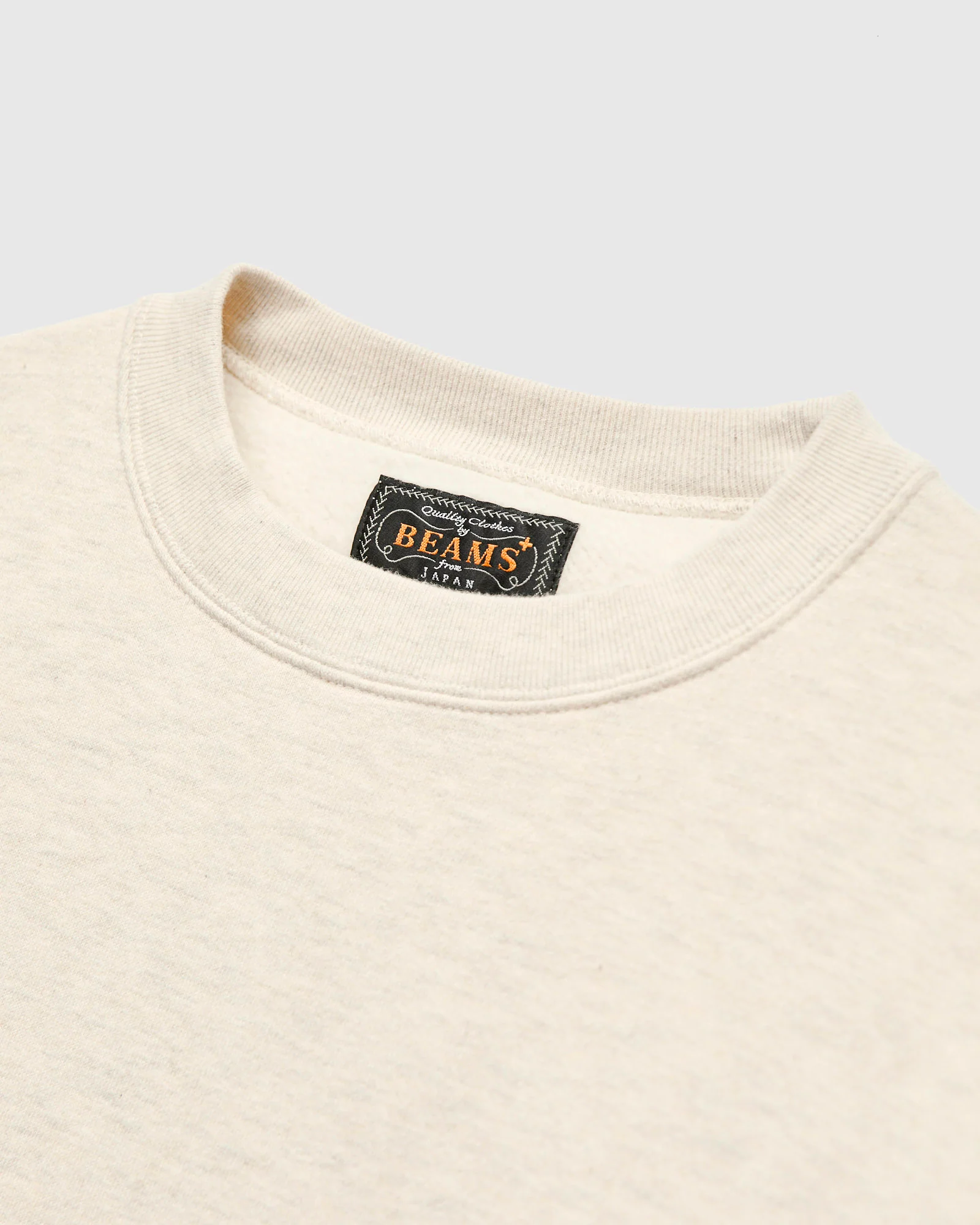 Azuma-Knit Fleece Crewneck Sweater in Oatmeal - Image 3