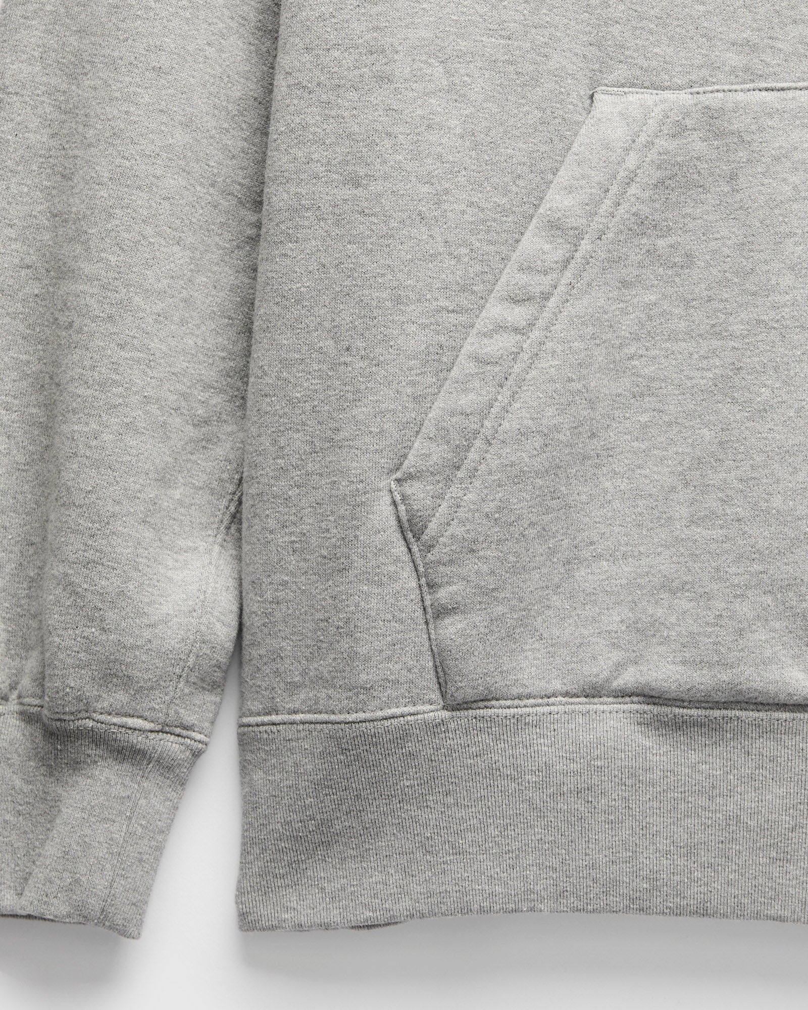 Azuma-Knit Fleece Pullover Hoodie in Heather Grey - Image 4