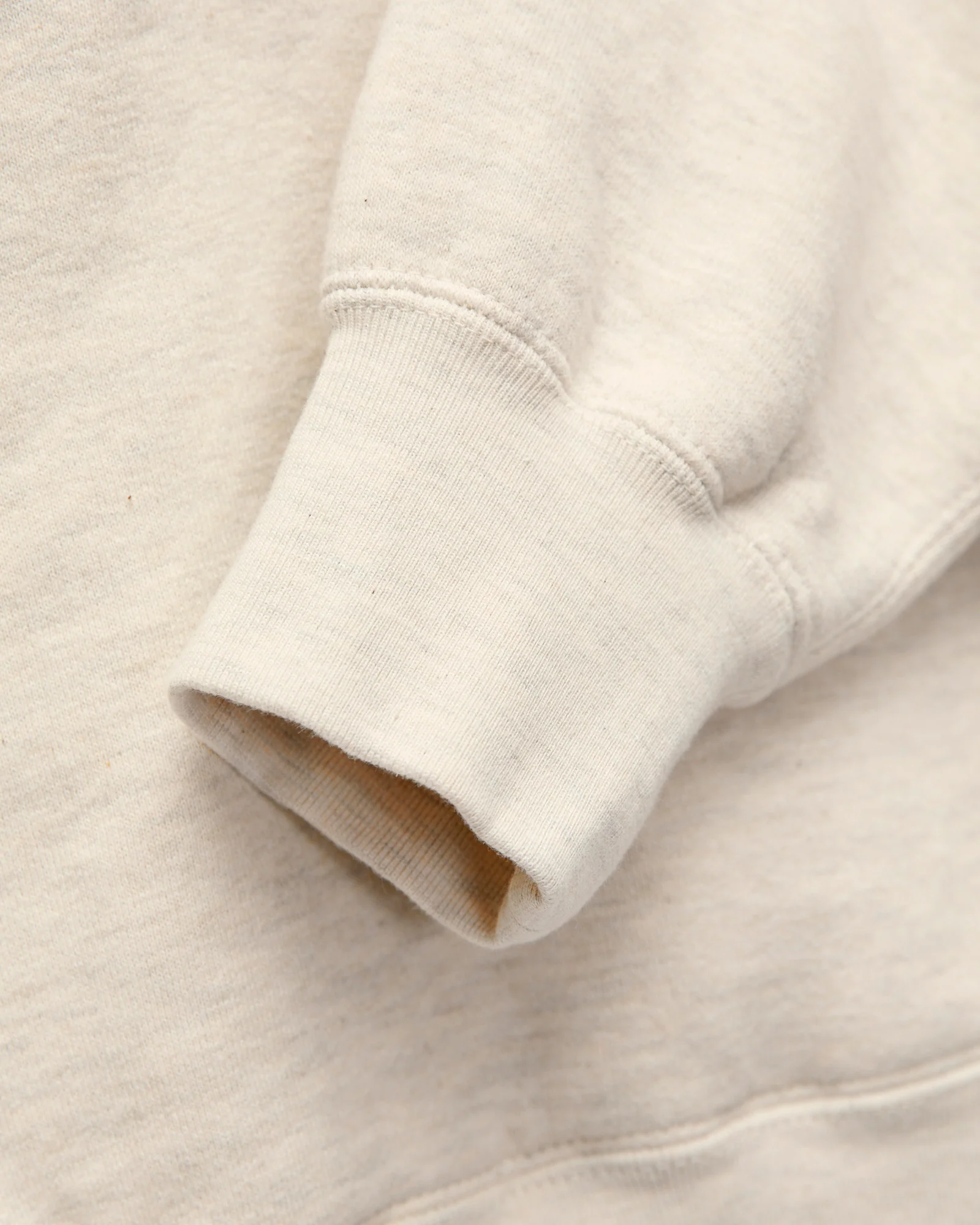 Azuma-Knit Fleece Pullover Hoodie in Oatmeal - Image 5