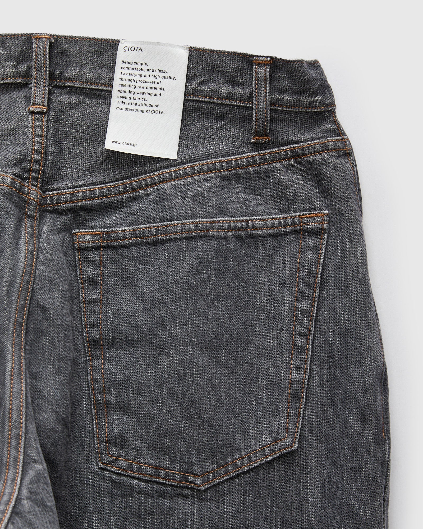Baggy 5 Pocket Selvedge Denim Pants in Medium Grey - Image 3