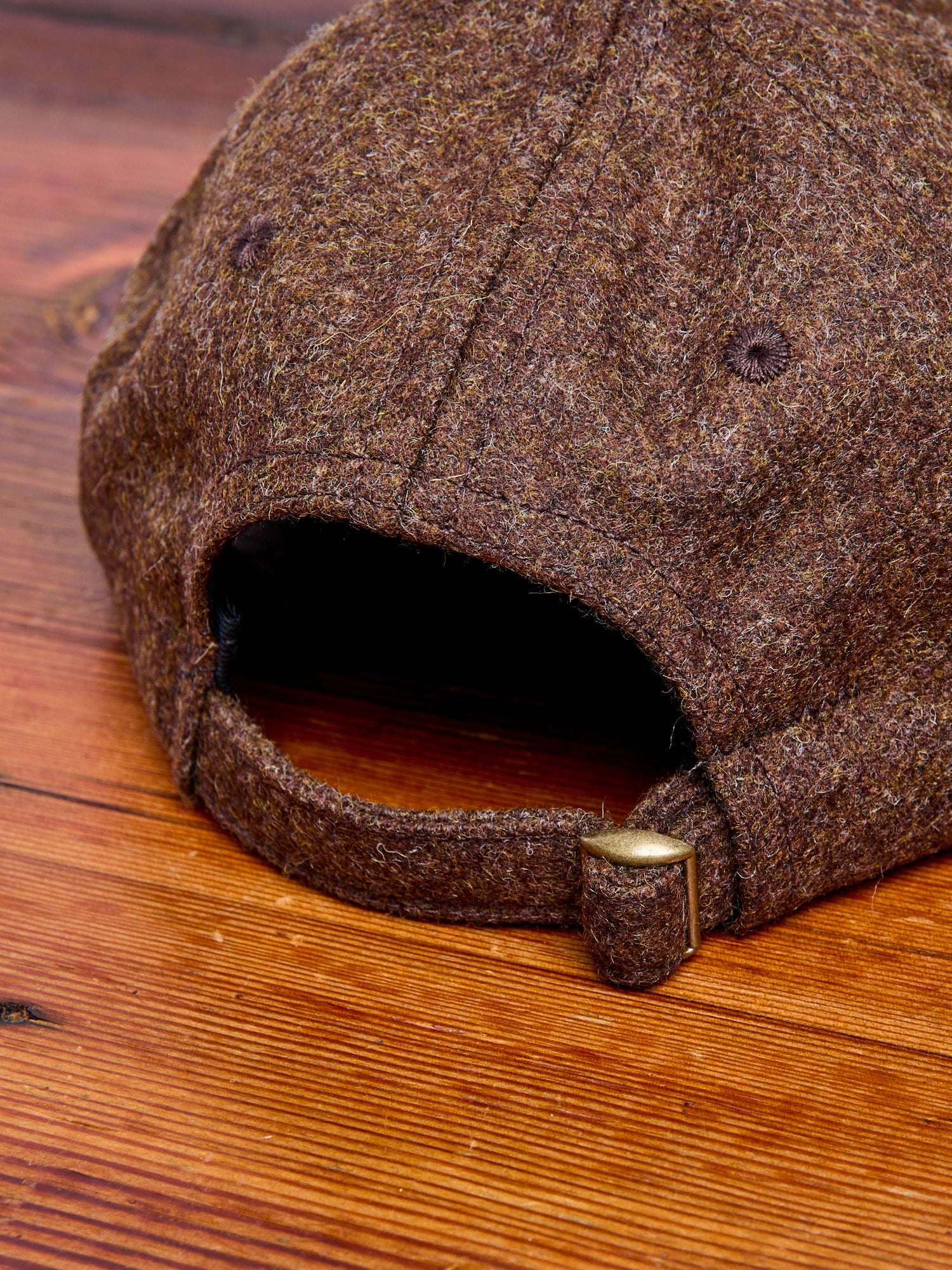 Baseball Hat in Medium Brown Wool - Image 3