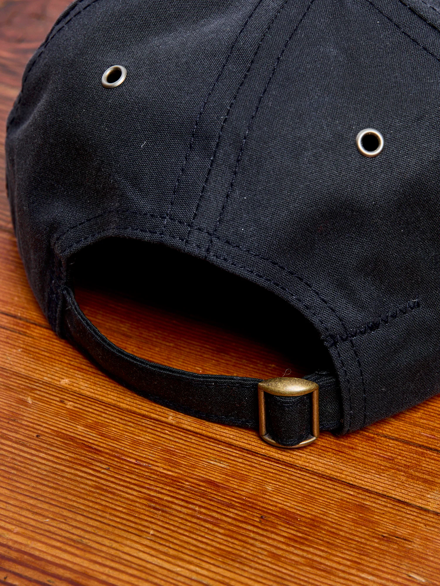 Baseball Hat in Wax Cotton Navy - Image 3